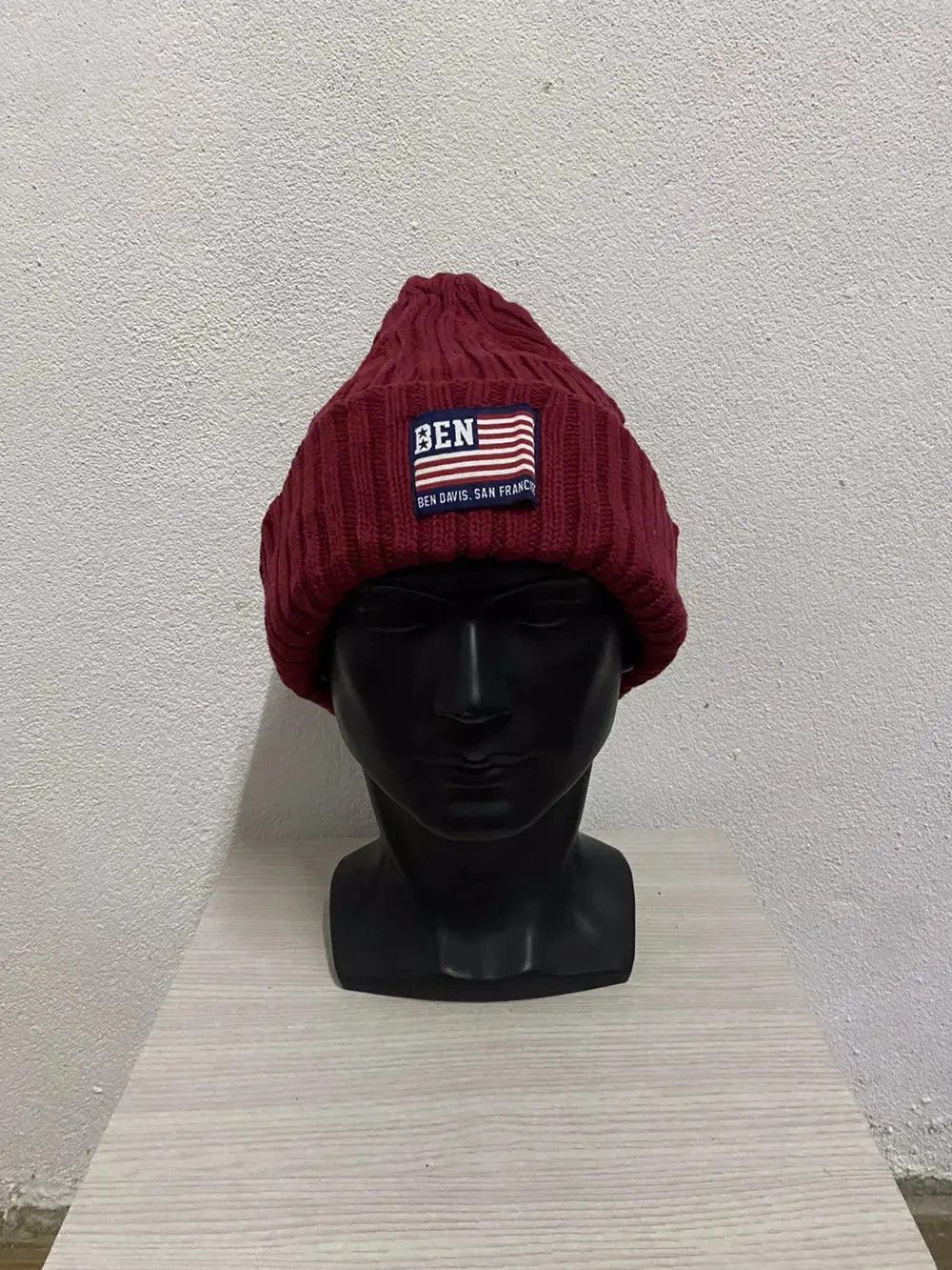 Ben Davis × Vintage Ben Davis Small Logo American Flag Beanie Hat Size ONE SIZE - 2 Thumbnail