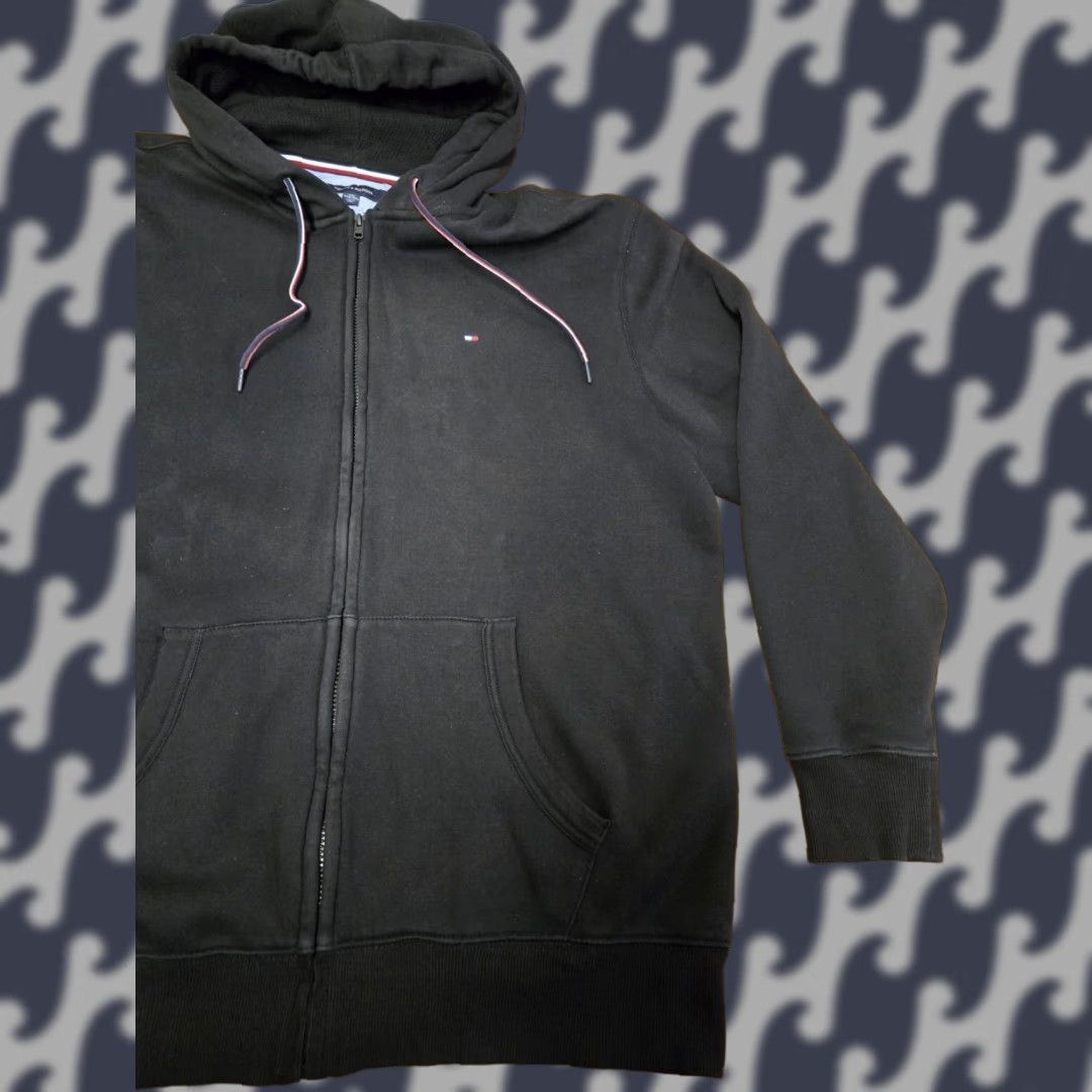 Tommy Hilfiger Tommy Hilfiger Drawstring Hoodie Jacket Men's 2XL Black Full Zip Jacket Mid-Length Casual Logo Black 2XL Mens Shirt? Size US XXL / EU 58 / 5 - 1 Thumbnail