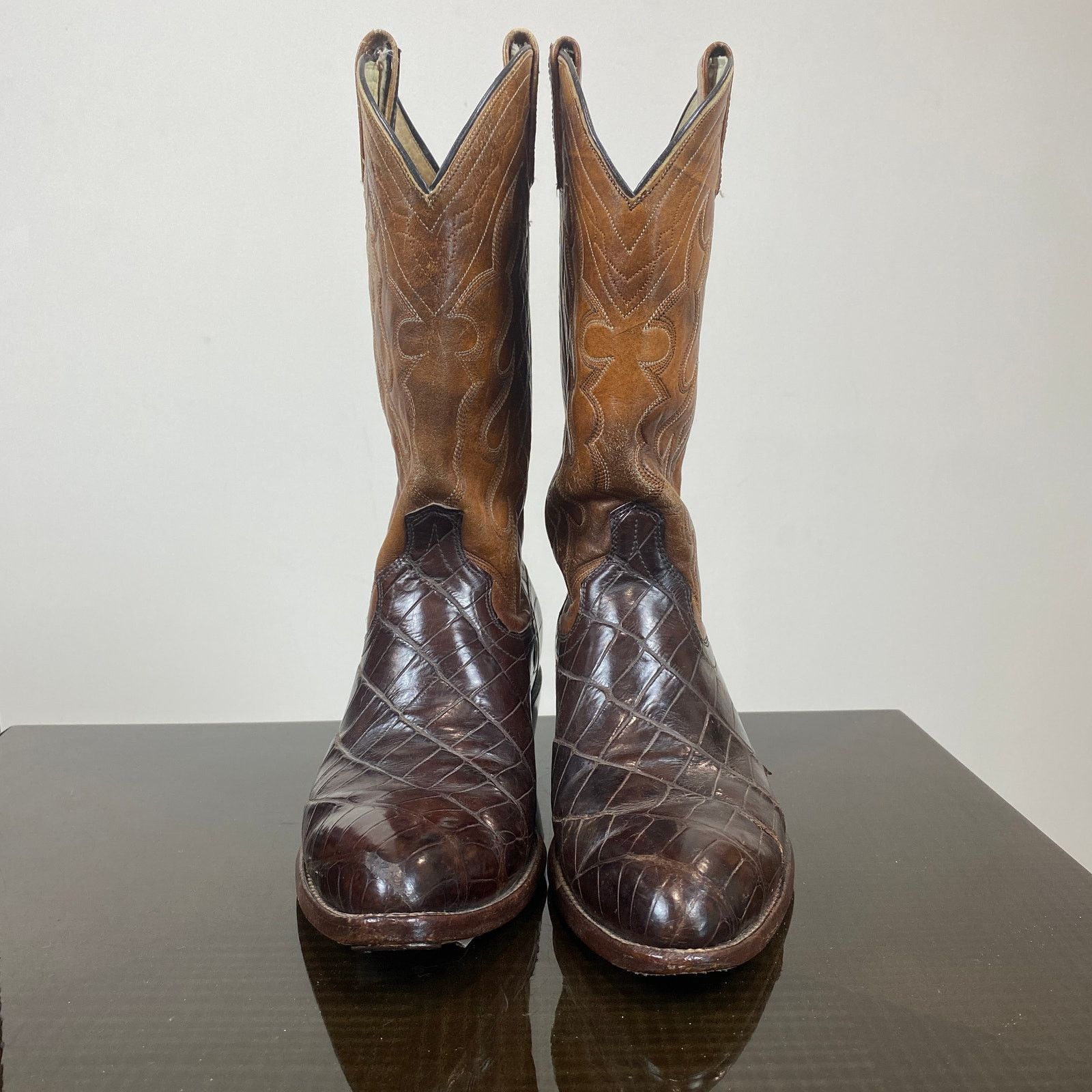 Dan Post × Vintage Vintage Dan Post Alligator Bias Cut Western 6933 Boots 8D Size US 8 / EU 41 - 2 Thumbnail