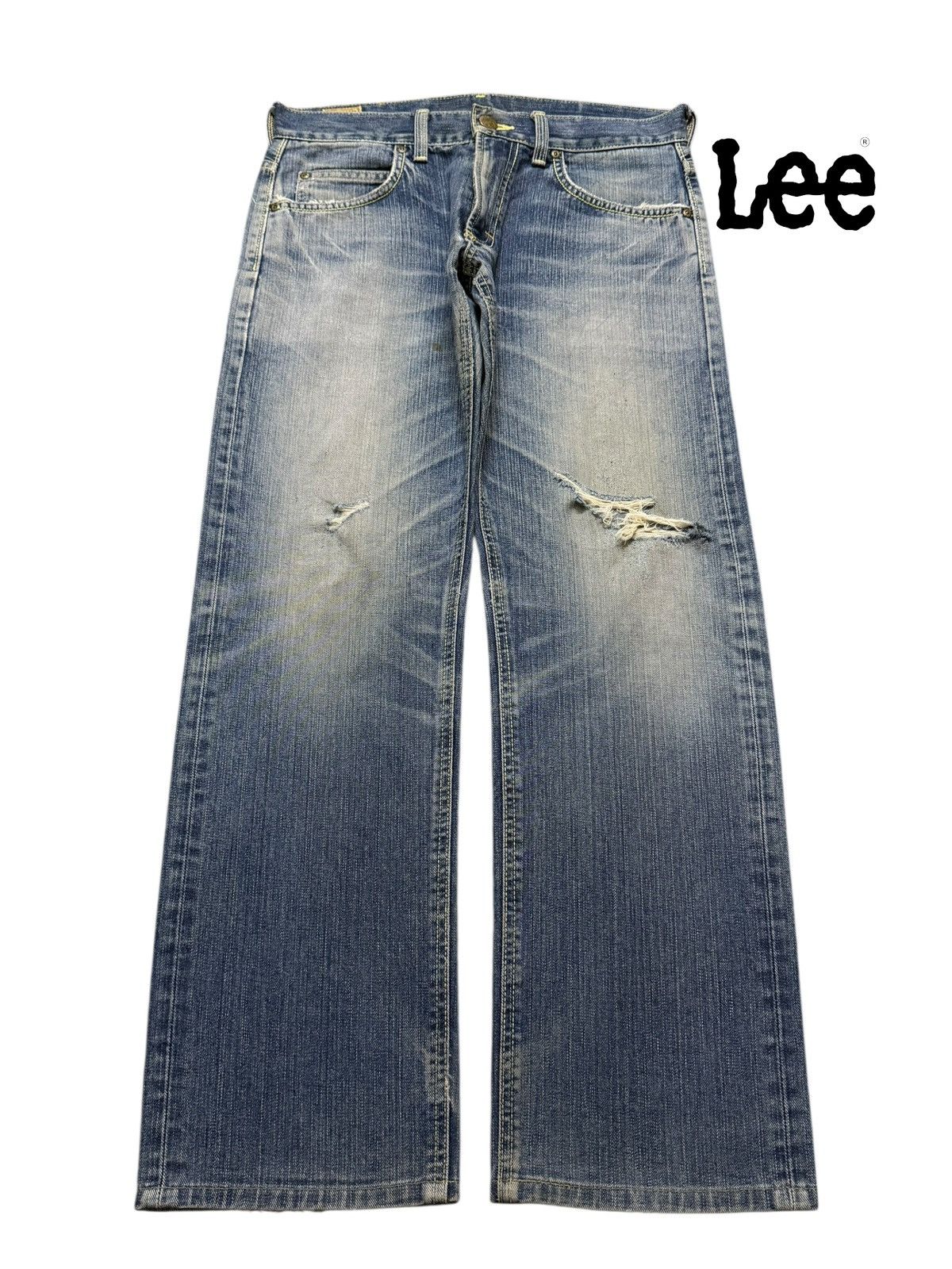 Lee Vintage 90s Lee Riders Gold Label Blue Faded Wash Distress Size US 31 - 1 Thumbnail