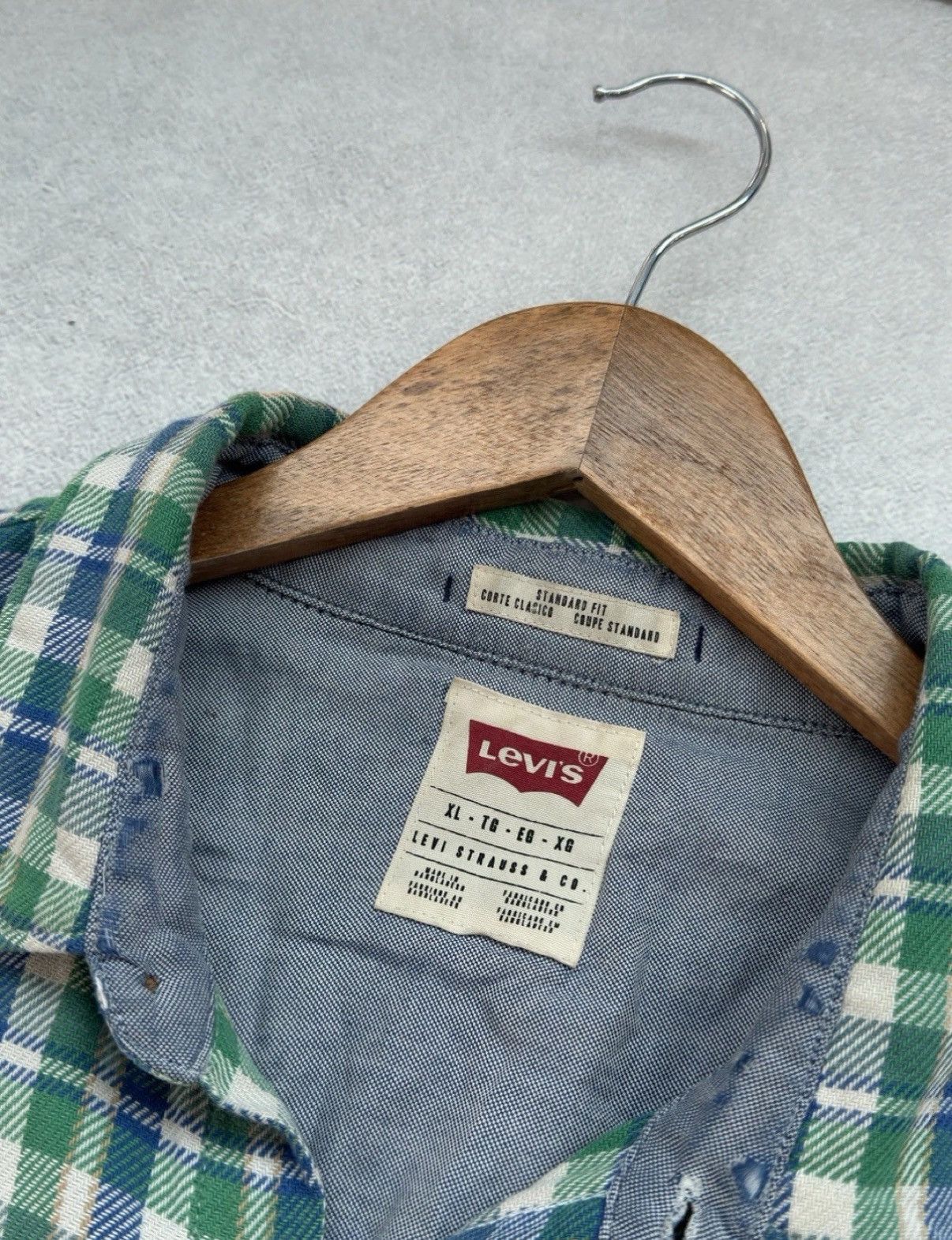 Levi's Vintage Levis Retro Checked Green Blue Button Up Shirt Men Size US XL / EU 56 / 4 - 7 Thumbnail