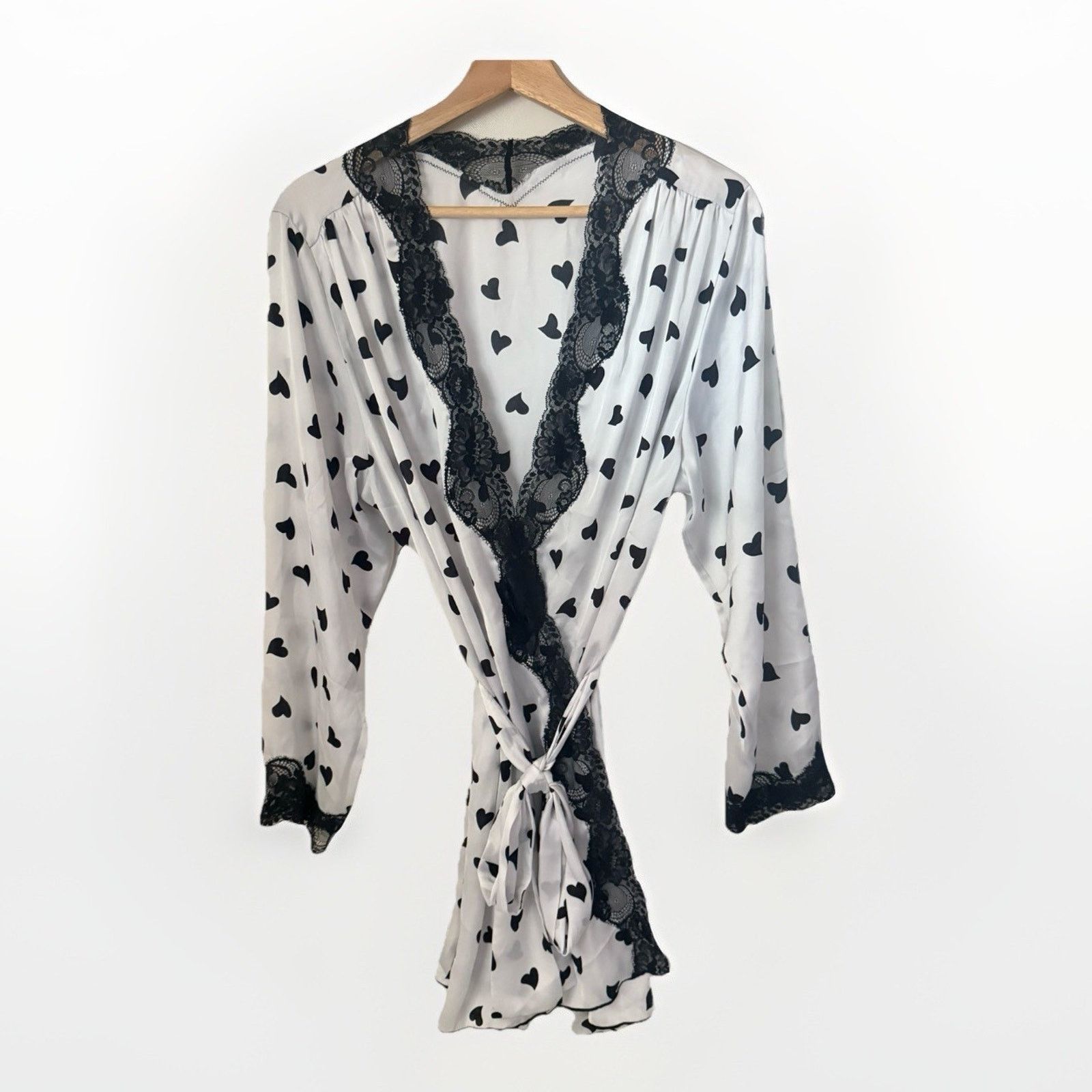 Shirley Of Hollywood Heart Lace Short Sexy Lingerie Robe