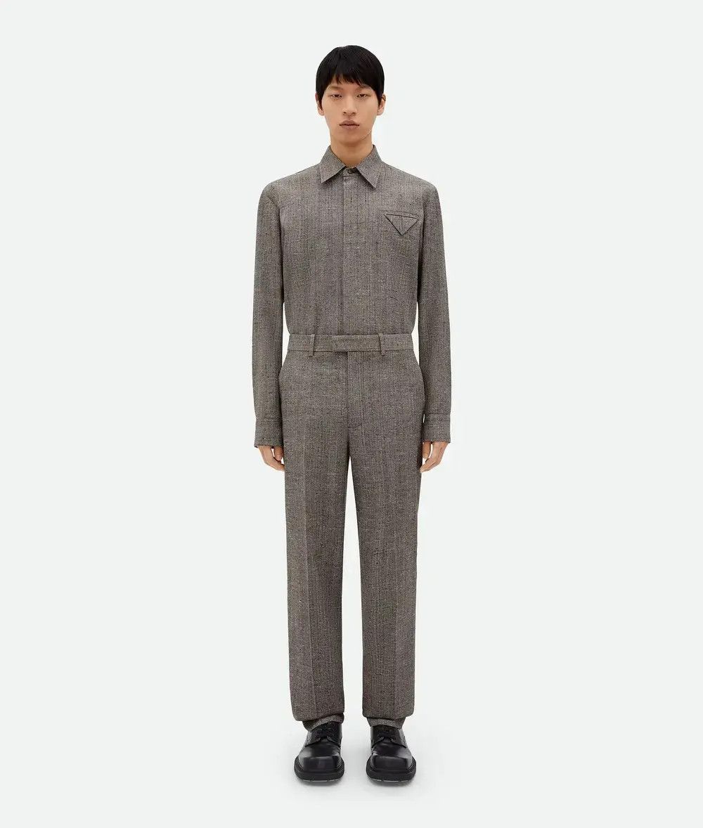 Bottega Veneta o1lf3ng11025 Viscose and Silk Straight Leg Pants in Gray Size US 36 / EU 52 - 1 Thumbnail