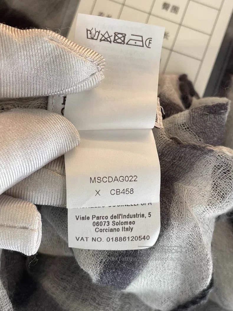 Brunello Cucinelli Brunello Cucinelli Yellow Striped Cashmere Scarf - Lightwe Size ONE SIZE - 8 Thumbnail