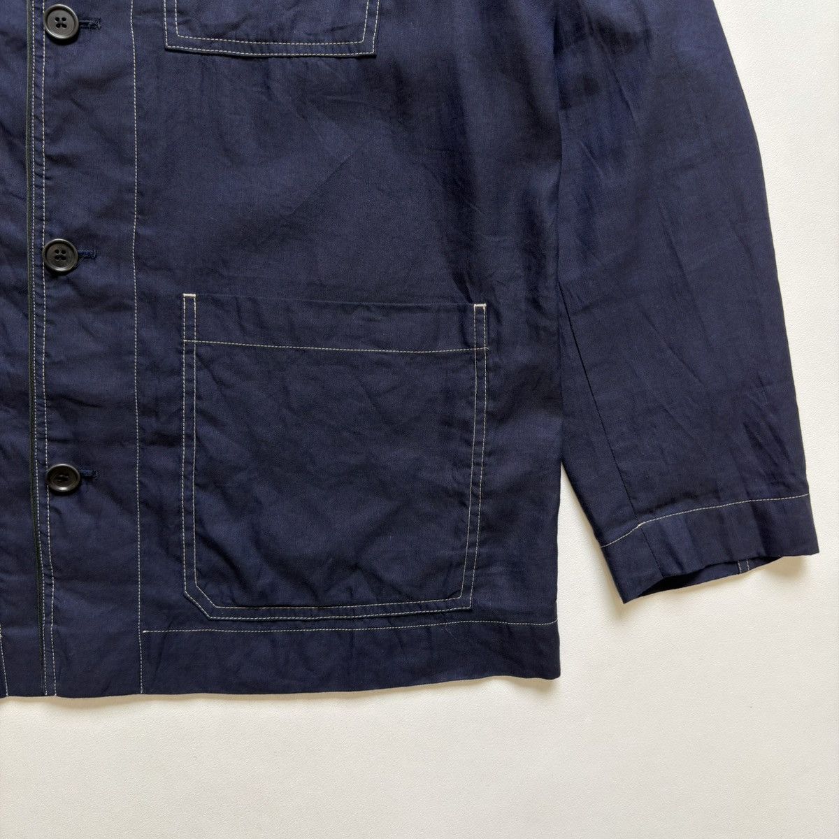 Dries Van Noten Dark Blue Contrast Stitch Utility Jacket Size US L / EU 52-54 / 3 - 8 Thumbnail