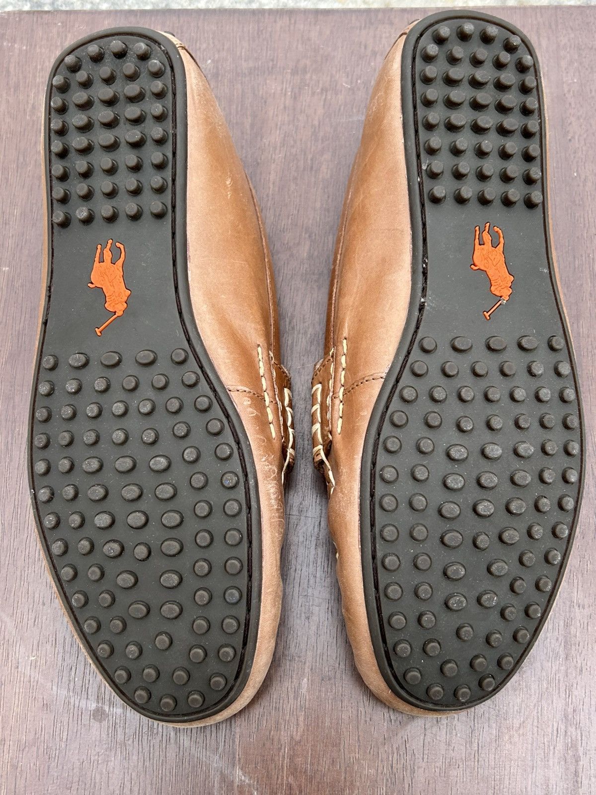 Ralph Lauren Wes Polo Tan Smooth Pull Up Leather 9.5 D Size US 9.5 / EU 42-43 - 7 Thumbnail
