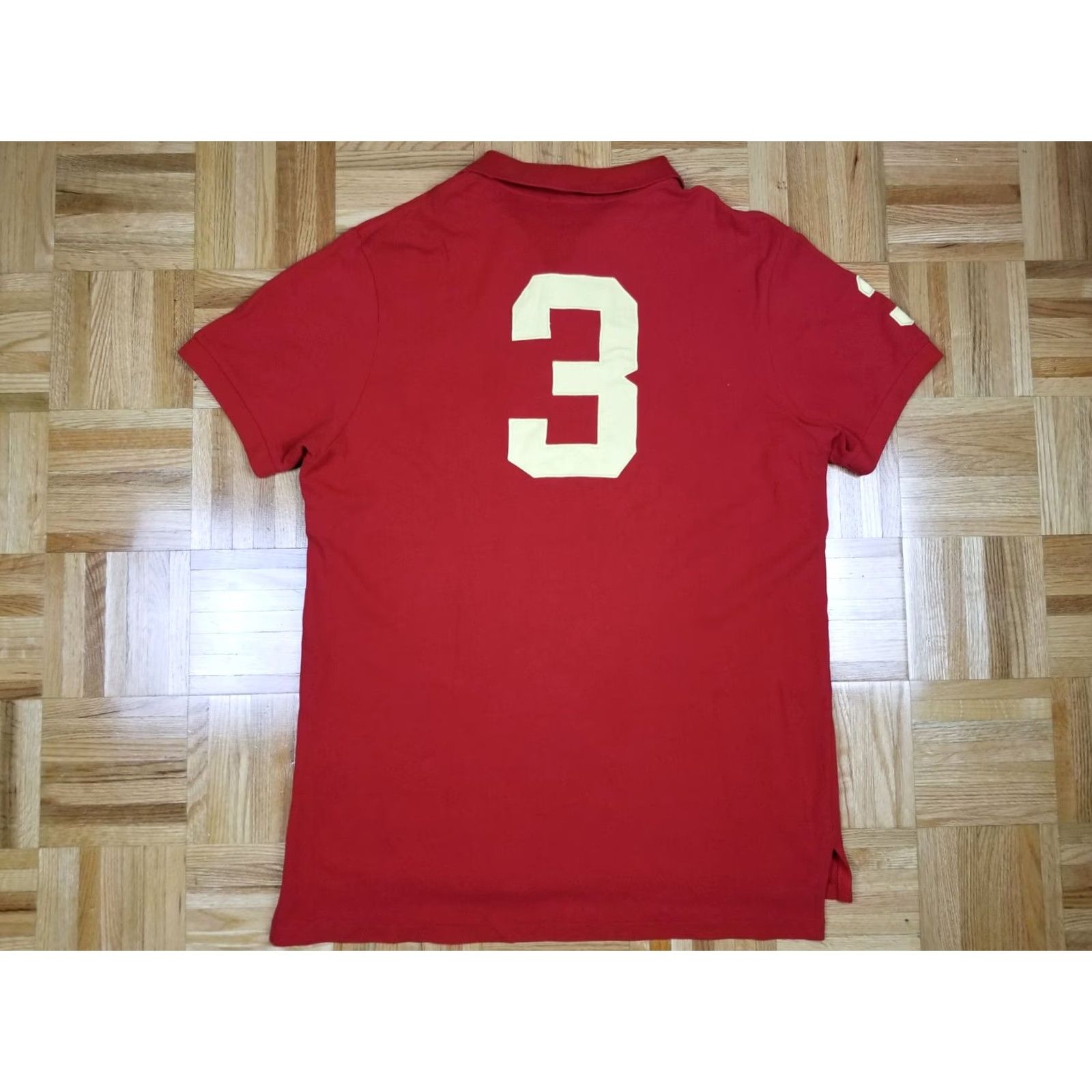 Ralph Lauren VINTAGE Ralph Lauren Polo SHIRT Mens Red Short Sleeve 2XL Classic Cotton USA Polo Shirt Size US XXL / EU 58 / 5 - 4 Thumbnail