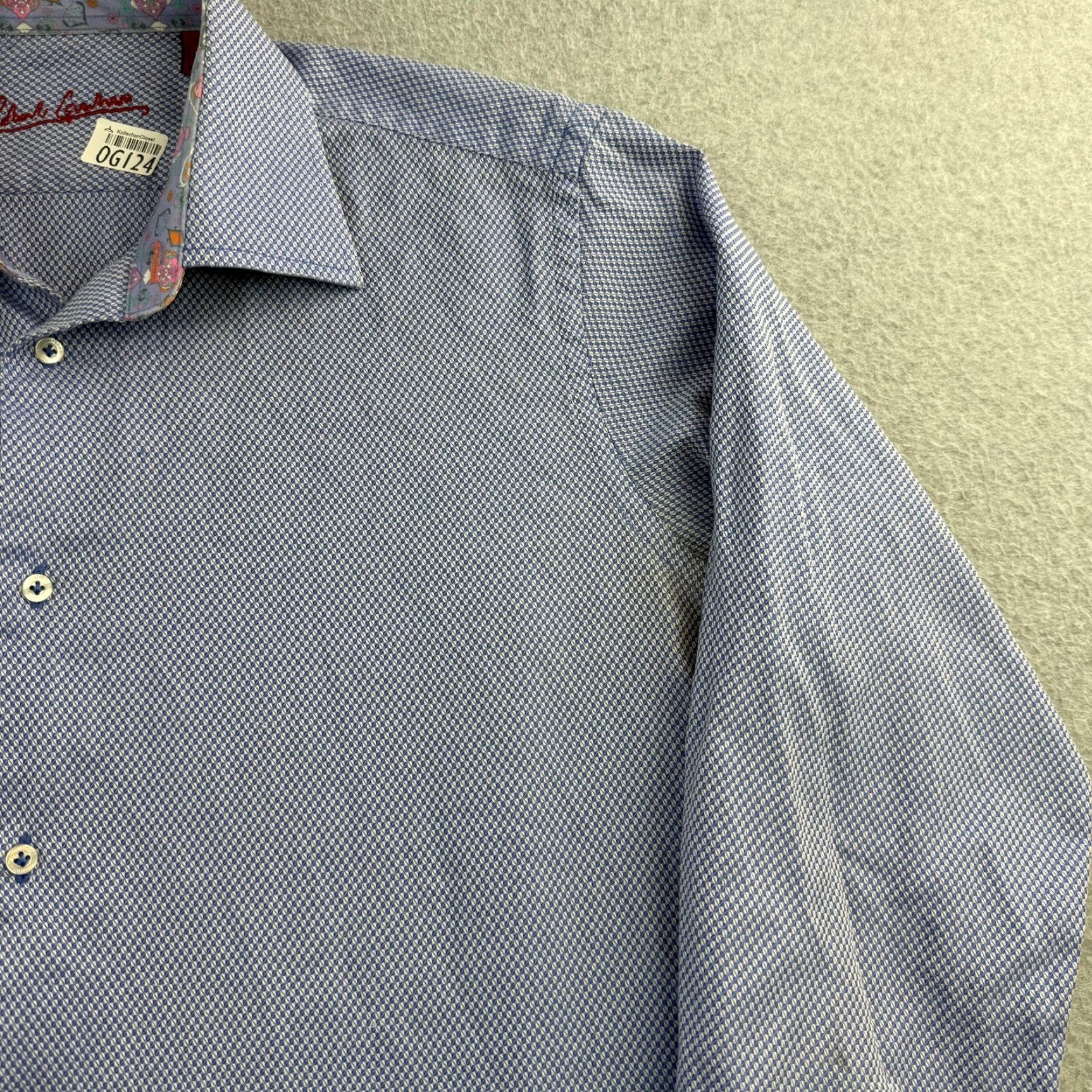 Robert Graham Robert Graham Shirt Mens Large Blue Geometric Print Long Sleeve Button Up Size US L / EU 52-54 / 3 - 5 Thumbnail