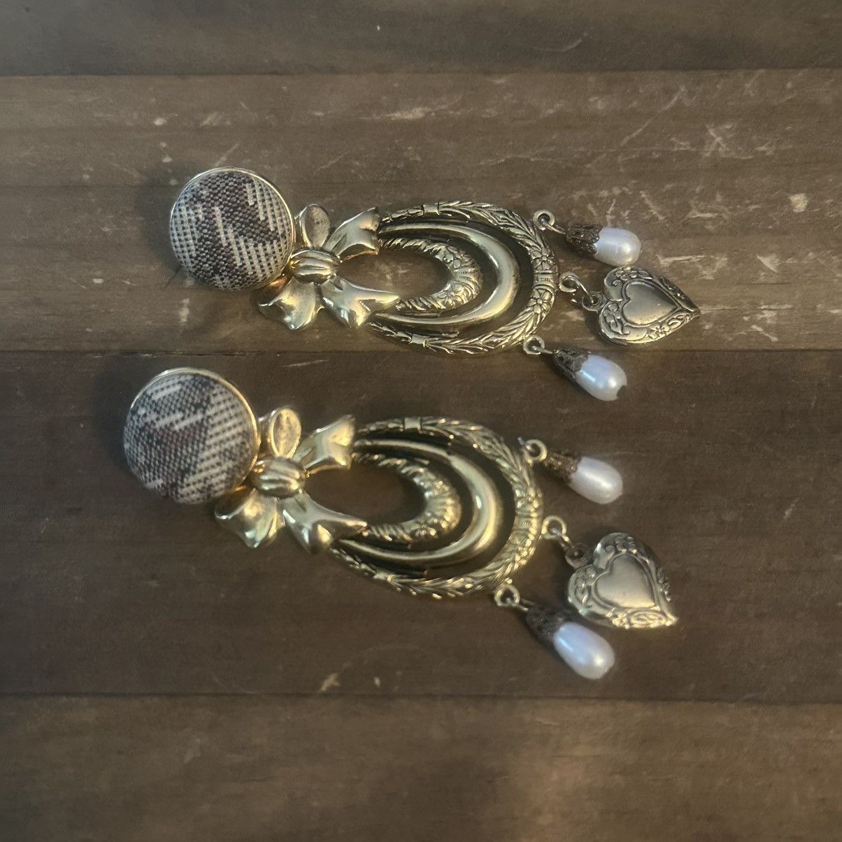Other Gold tone Victorian layered hoop and dangles earrings Size ONE SIZE - 5 Thumbnail