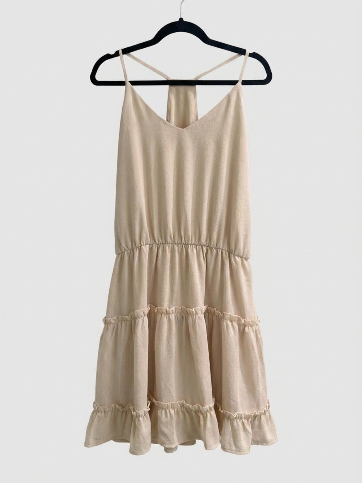Other Light Beige Tiered Spaghetti Strap Dress Size M / US 6-8 / IT 42-44 - 1 Thumbnail