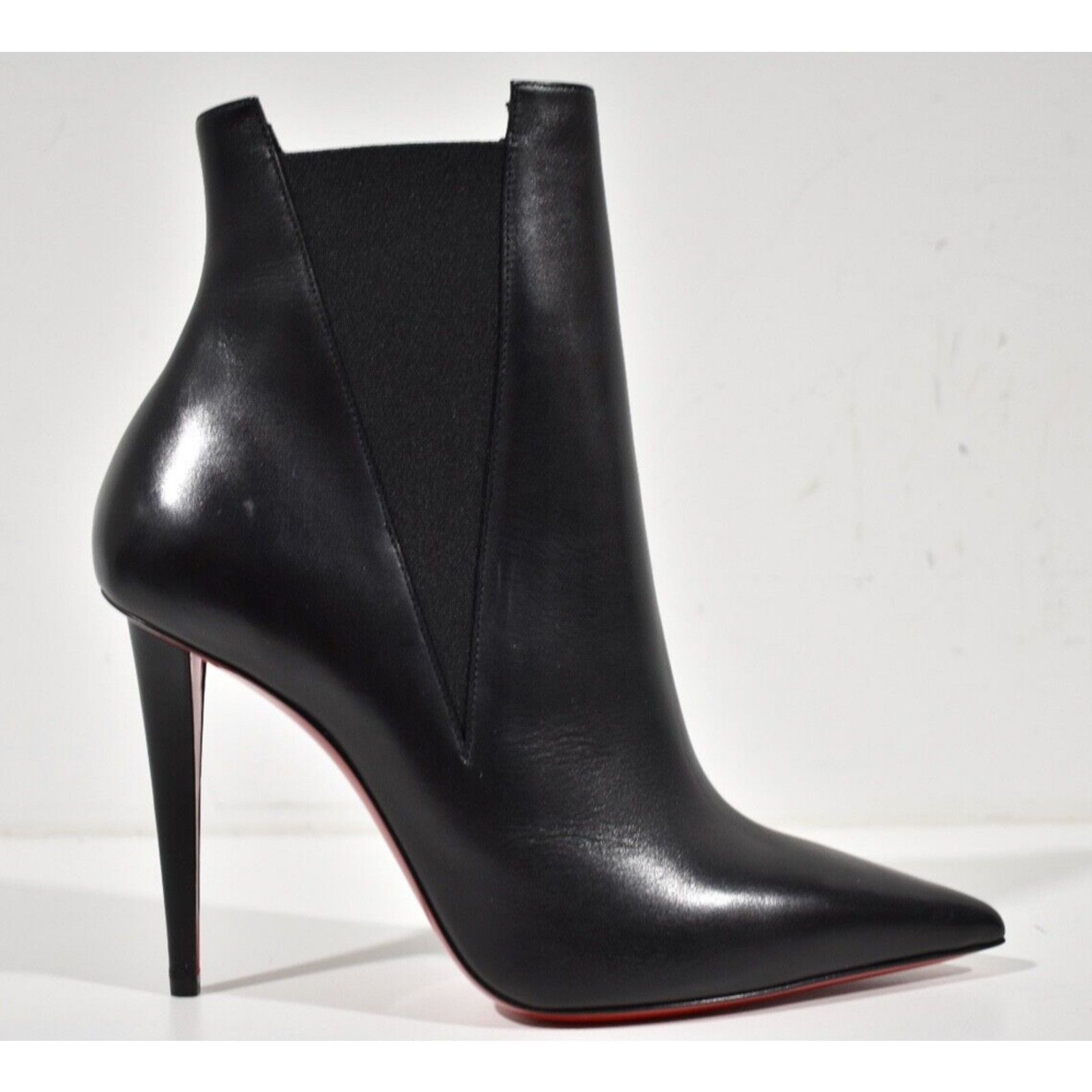 Christian Louboutin Astribooty 100 Black Calf Leather Ankle Heel Bootie 39.5 Size US 9.5 / IT 39.5 - 2 Thumbnail