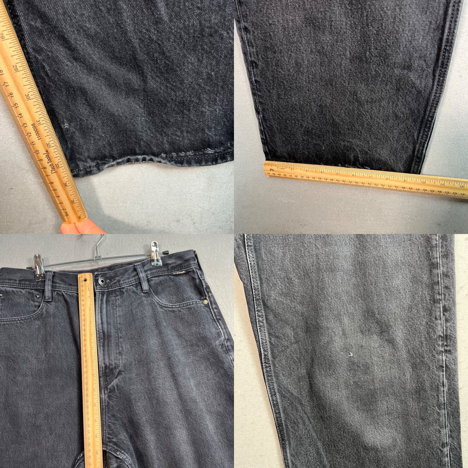 Vintage VINTAGE G-Star Raw Stray Ultra High Straight Jeans Women 31 x 34 Black Denim 90s Size 24" / US 00 / IT 34 - 8 Thumbnail