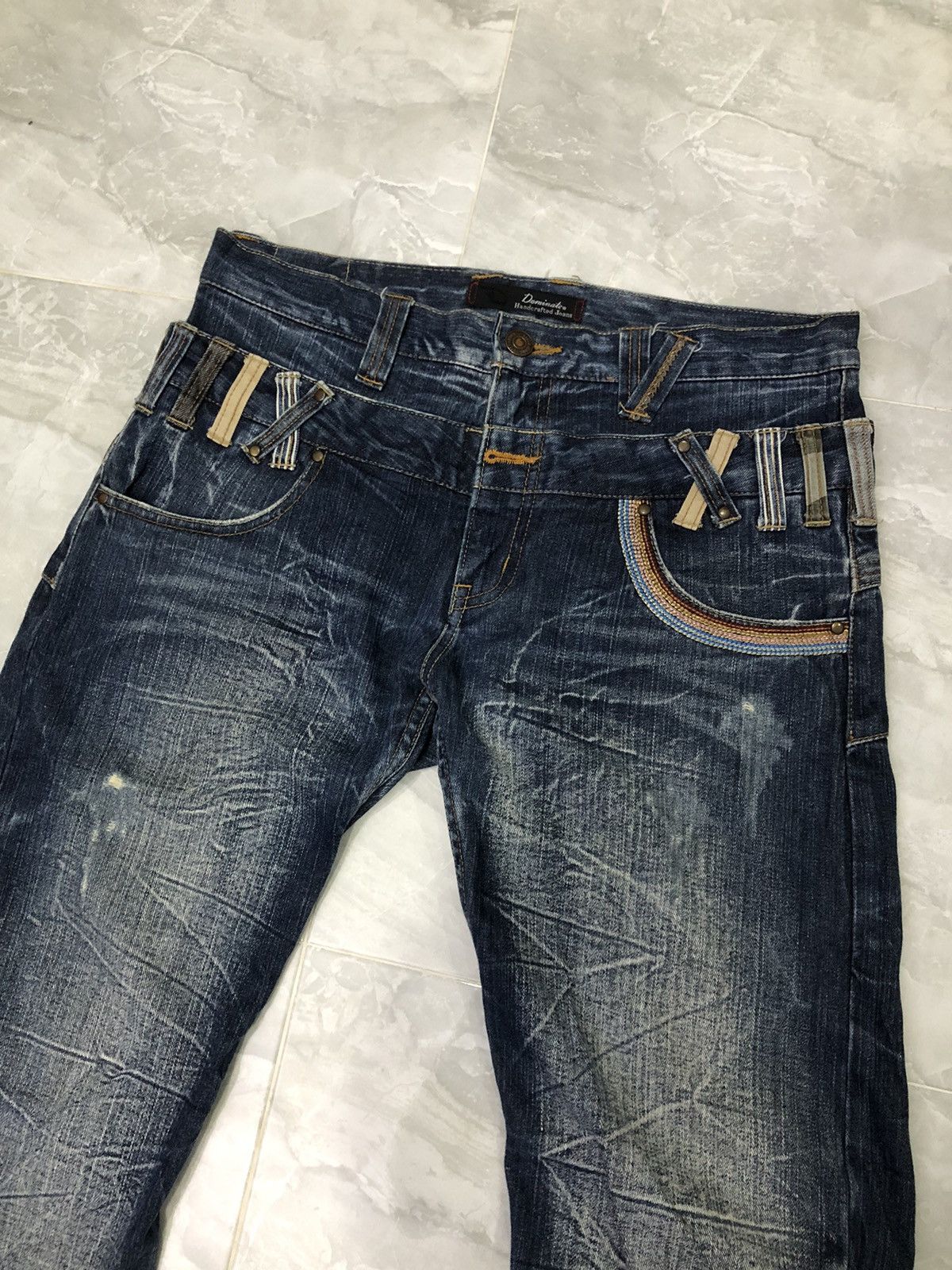 Japanese Brand Dominate Handcrafted 3/4 Denim – Double Waist + Patch Loop Size US 34 / EU 50 - 3 Thumbnail