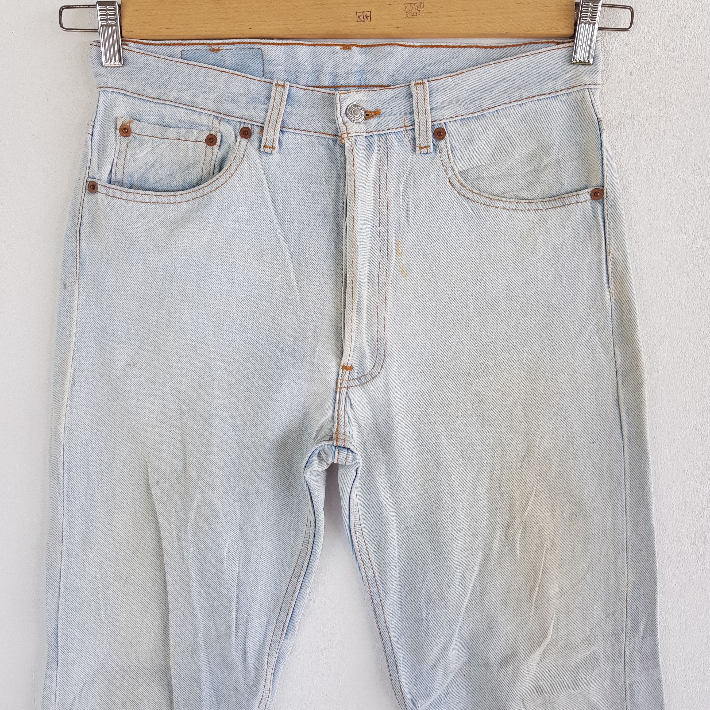Levi's Vintage Dirty Levis 501 Light Wash Jeans Levi's Faded Denim Size US 30 / EU 46 - 3 Thumbnail