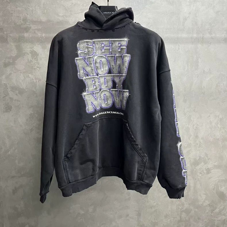 Balenciaga Balenciaga Black Letter Logo Hoodie Sweatshirt-dmc Size US M / EU 48-50 / 2 - 1 Thumbnail
