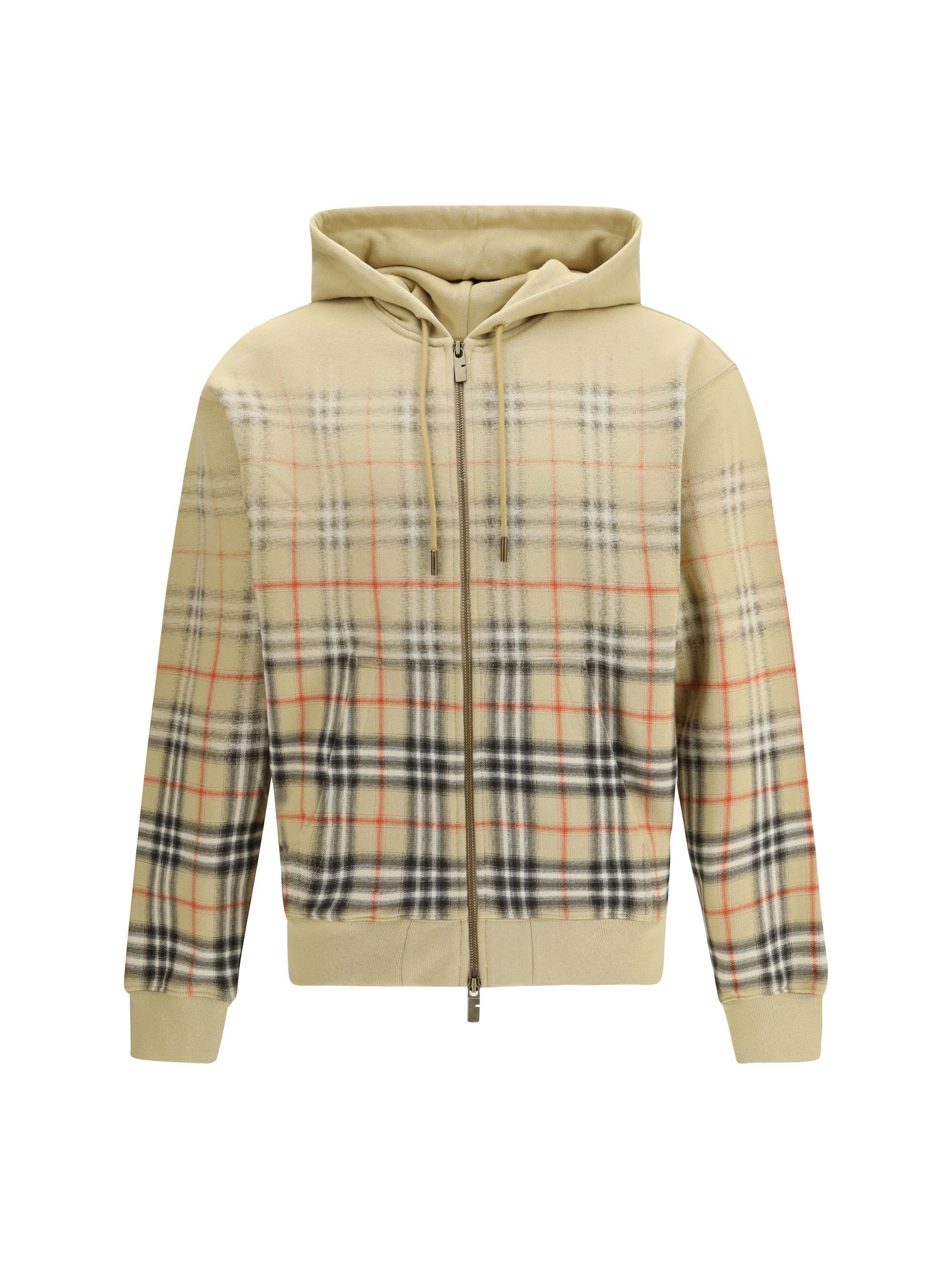 Gradient Check cotton Hoodie