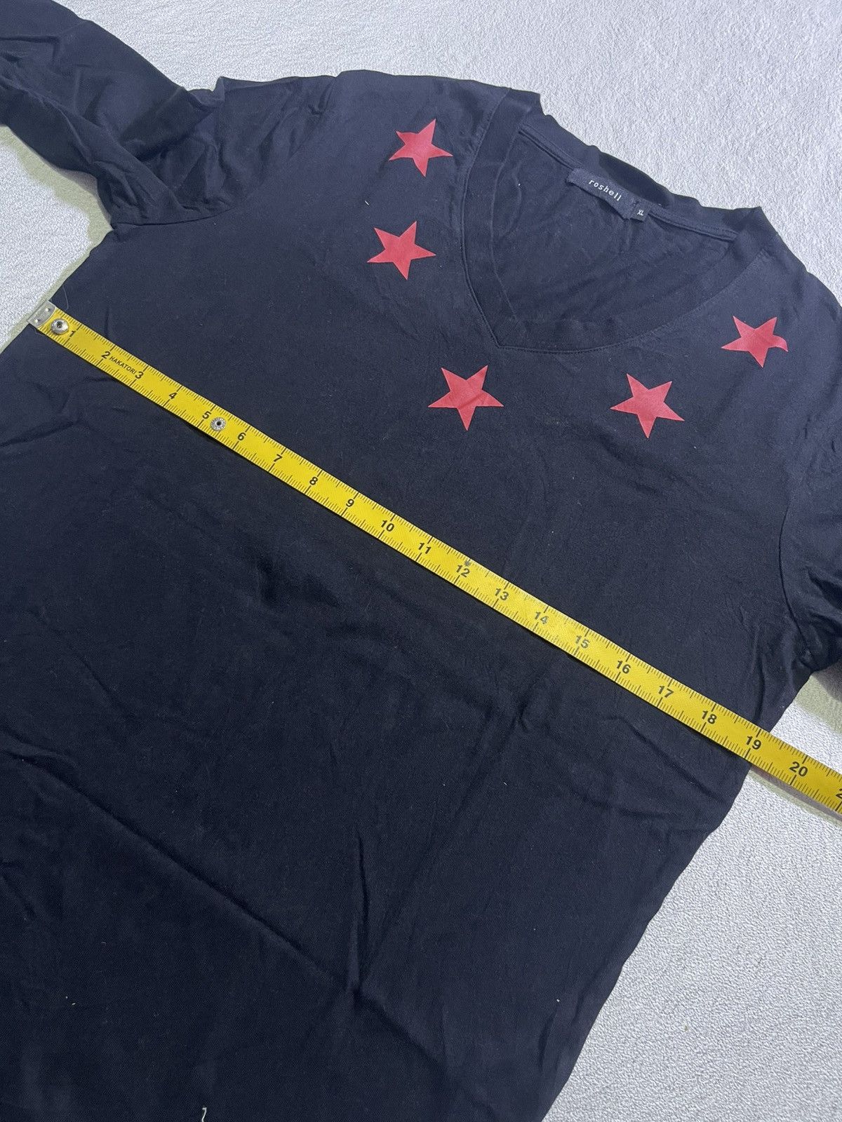 Hysteric Glamour Y2K ROSHELL long t-shirt with small star motif on the neck Size US XL / EU 56 / 4 - 8 Thumbnail