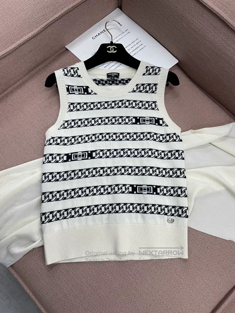 Chanel Chanel Chain striped vest Size XS / US 0-2 / IT 36-38 - 1 Thumbnail