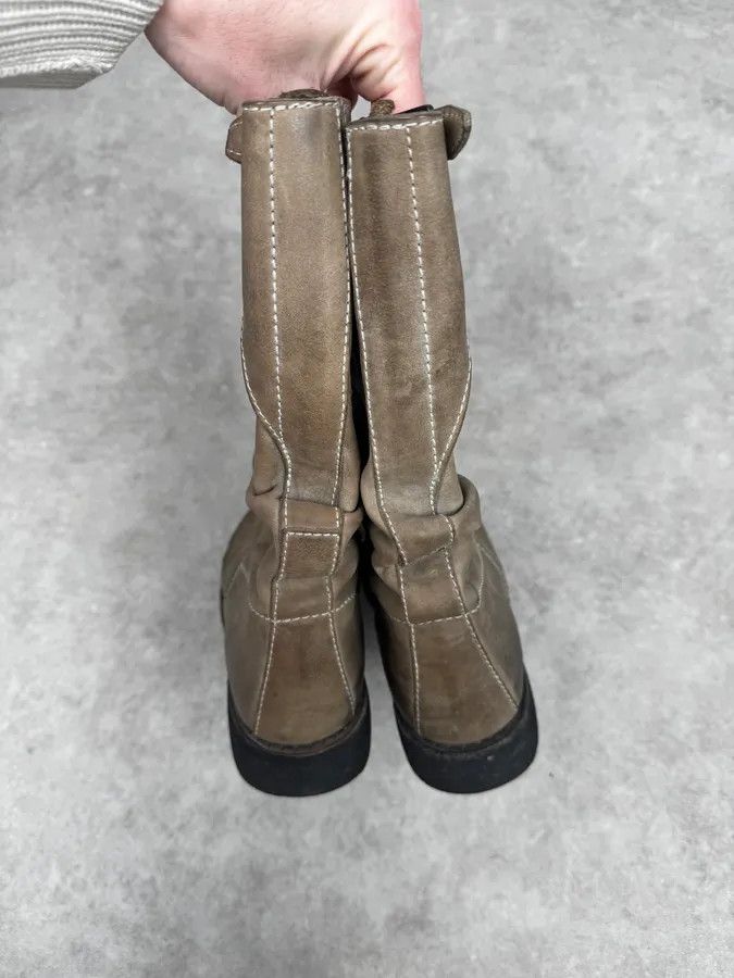Dirk Bikkembergs 2000s Dirk Bikkembergs Eroded Grey Brown Leather Ankle Boots Size US 6 / EU 39 - 4 Thumbnail
