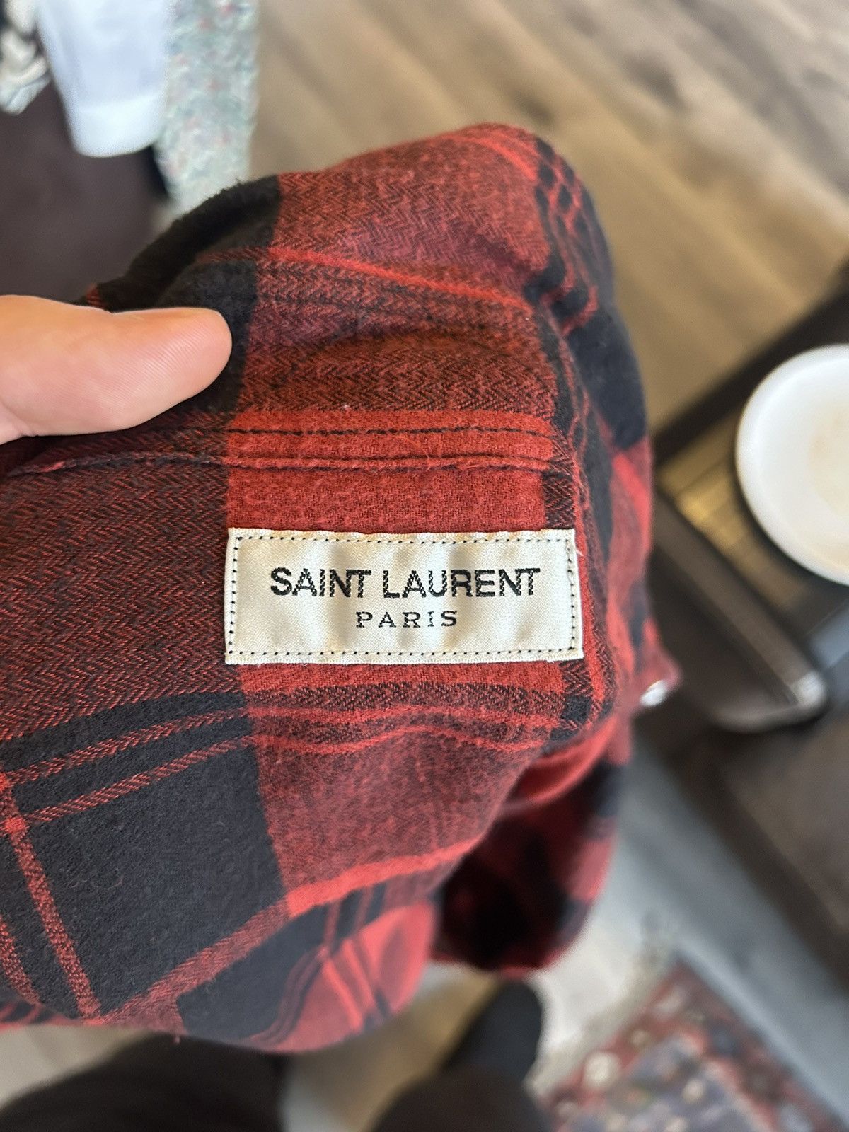 Saint Laurent Paris Saint Laurent red and black checked western shirt in size S Size US S / EU 44-46 / 1 - 12 Thumbnail