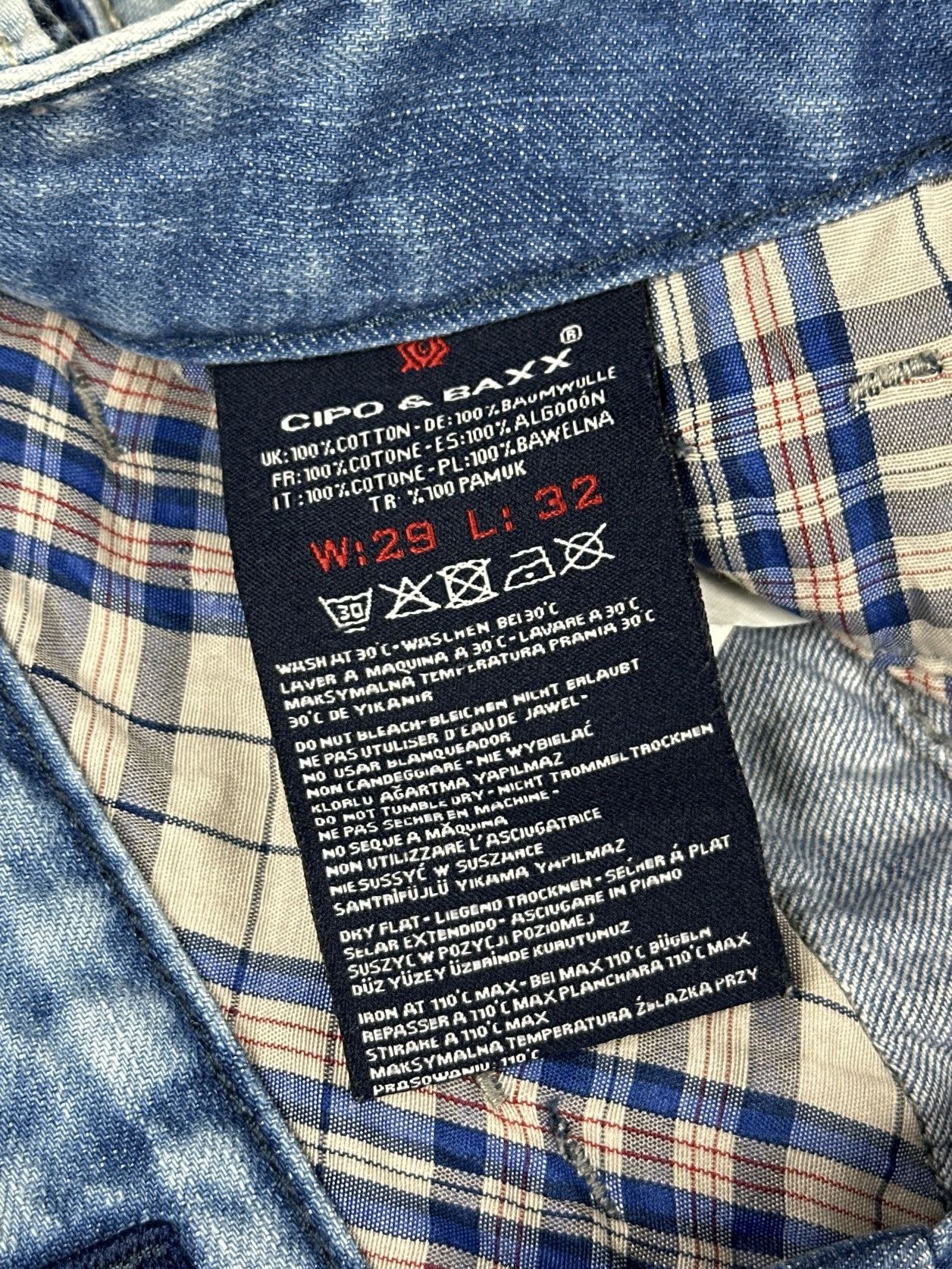 Japanese Brand Vintage Y2K Cipo & Baxx Double Waist Patchwork Jeans W29 L32 Size US 29 - 10 Thumbnail