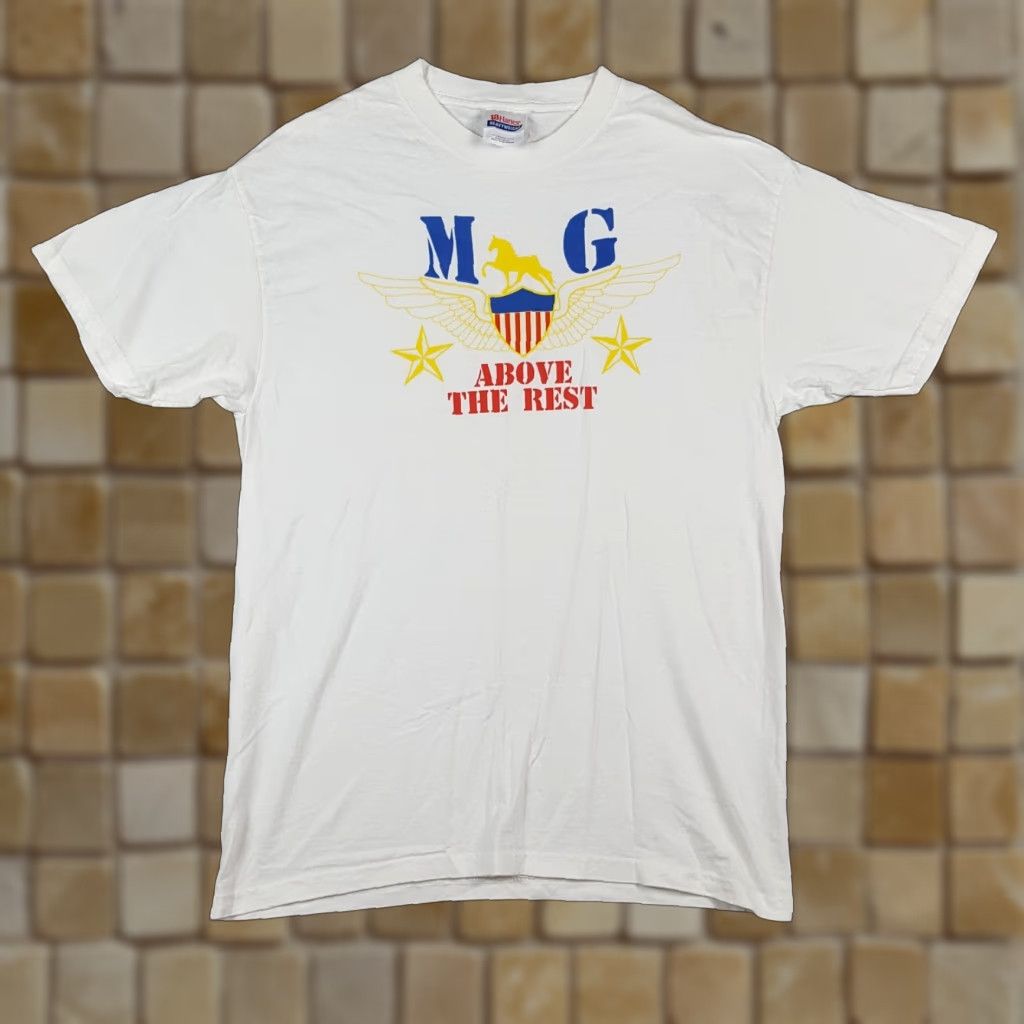 VINTAGE Hanes Men's T-Shirt 90s Cars Sports Car Retro Y2K Cotton Short Sleeve White M