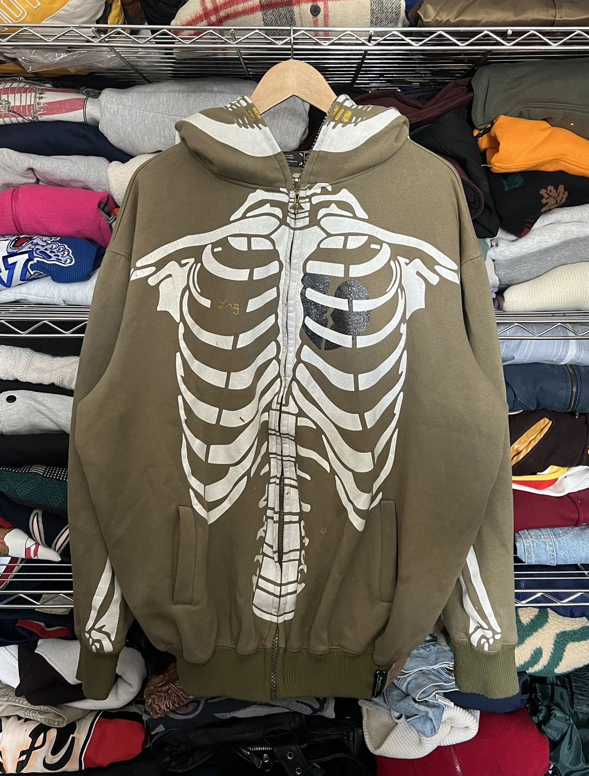 LRG Streetwear Vintage Vintage Y2K LRG Dead Serious Skeleton Full Zip Hoodie Grailed