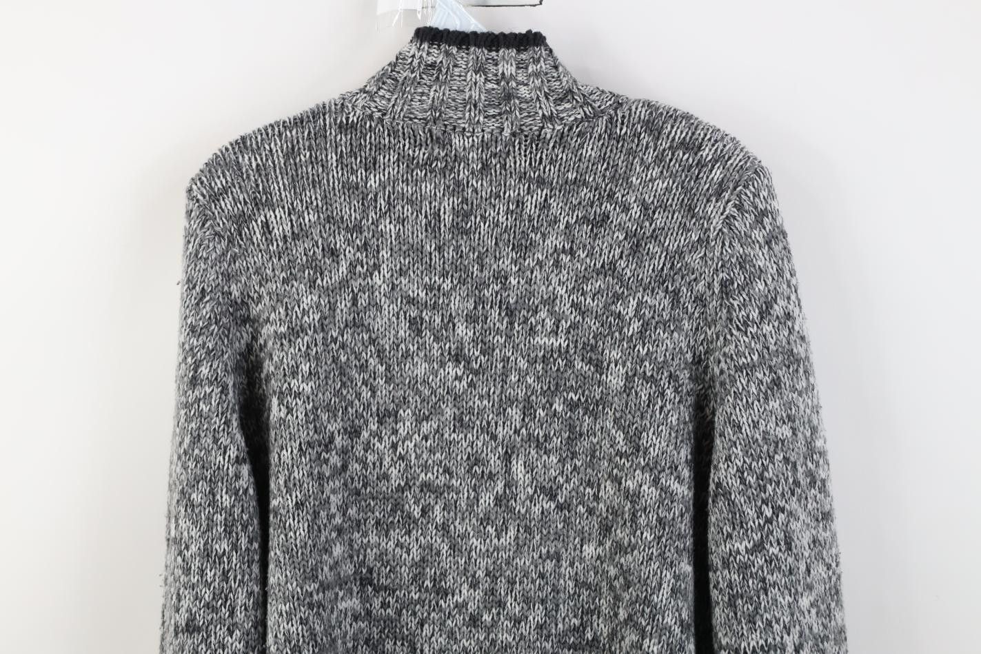 Vintage Vintage 90s Streetwear Blank Knit Mock Neck Sweater Gray Size M / US 6-8 / IT 42-44 - 10 Thumbnail