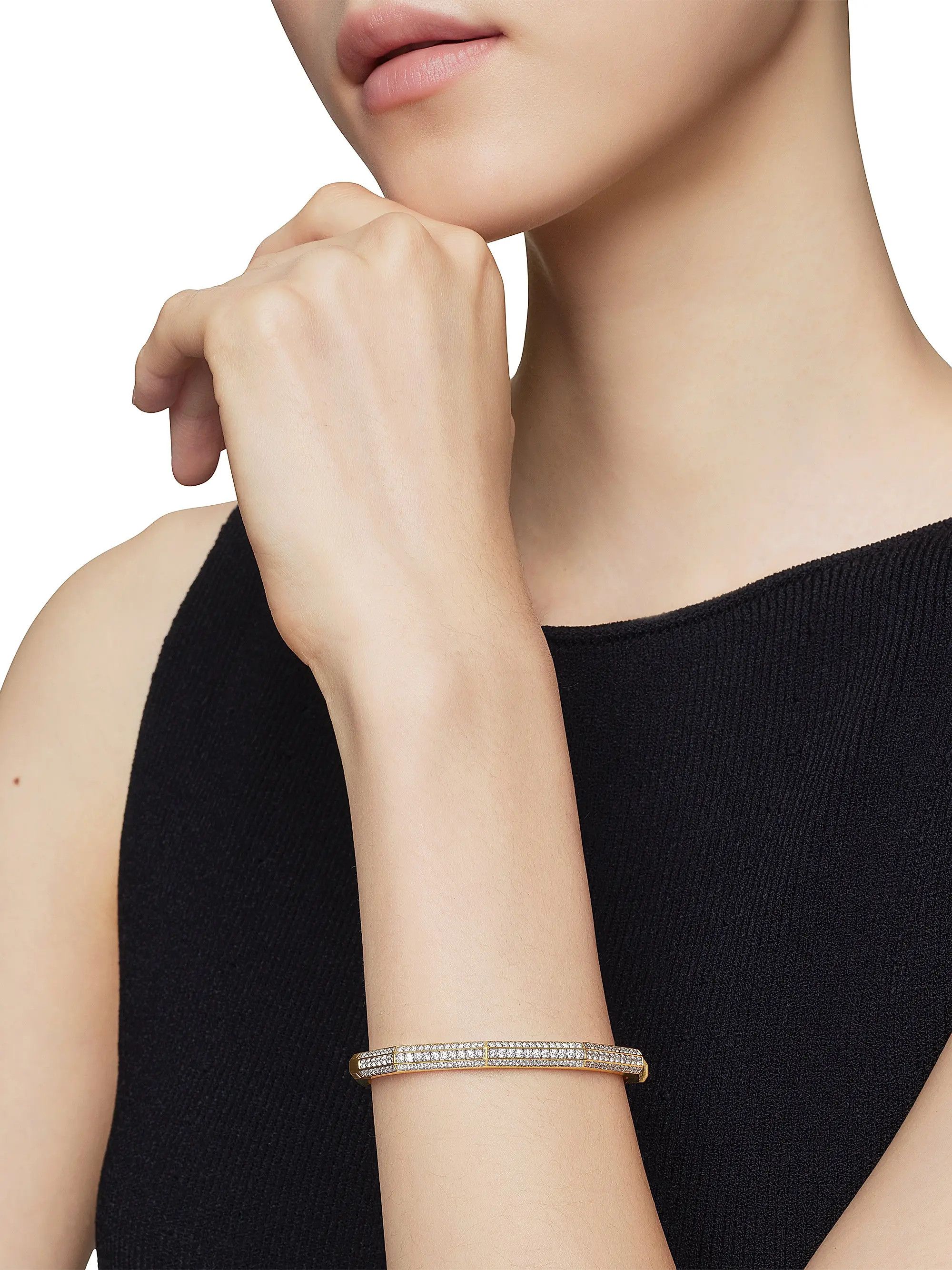 David Yurman oc11z0625 Size: S / Carlyle 18K Gold & Diamonds Bracelet Size ONE SIZE - 2 Thumbnail