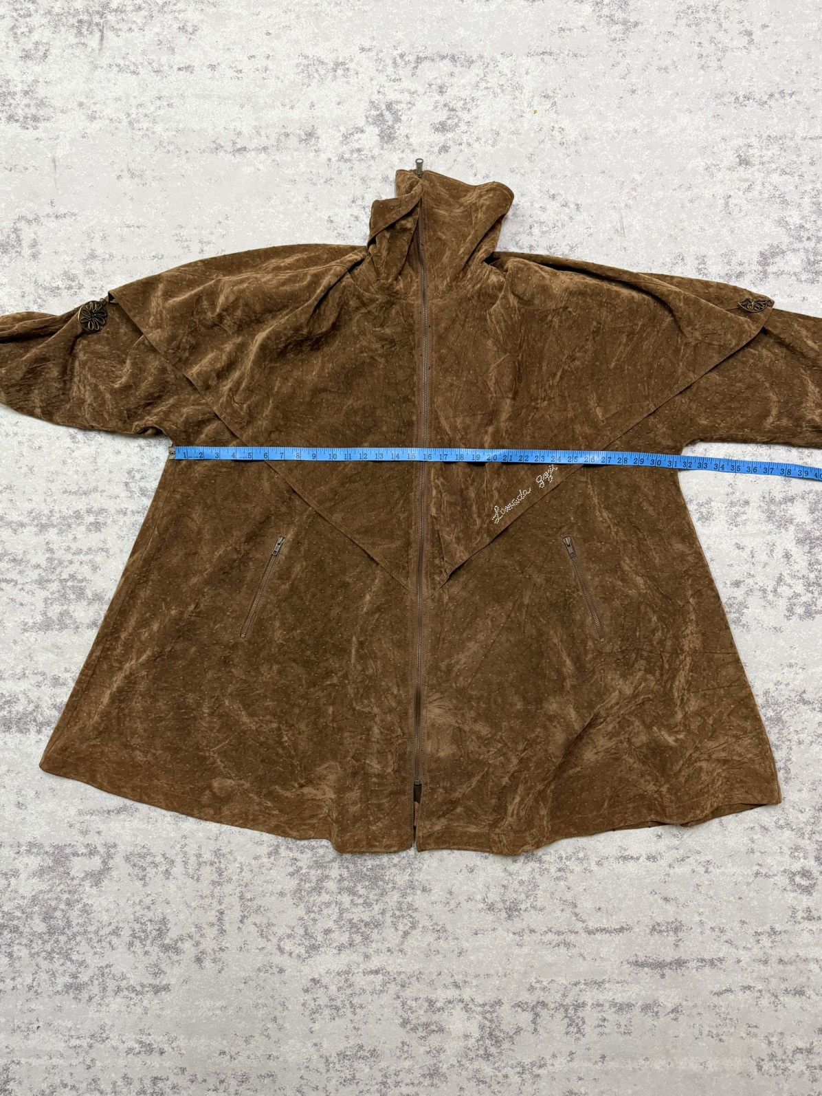 Vintage La Moda Goji Suede Brown Fancy Cloaks Size ONE SIZE - 17 Thumbnail