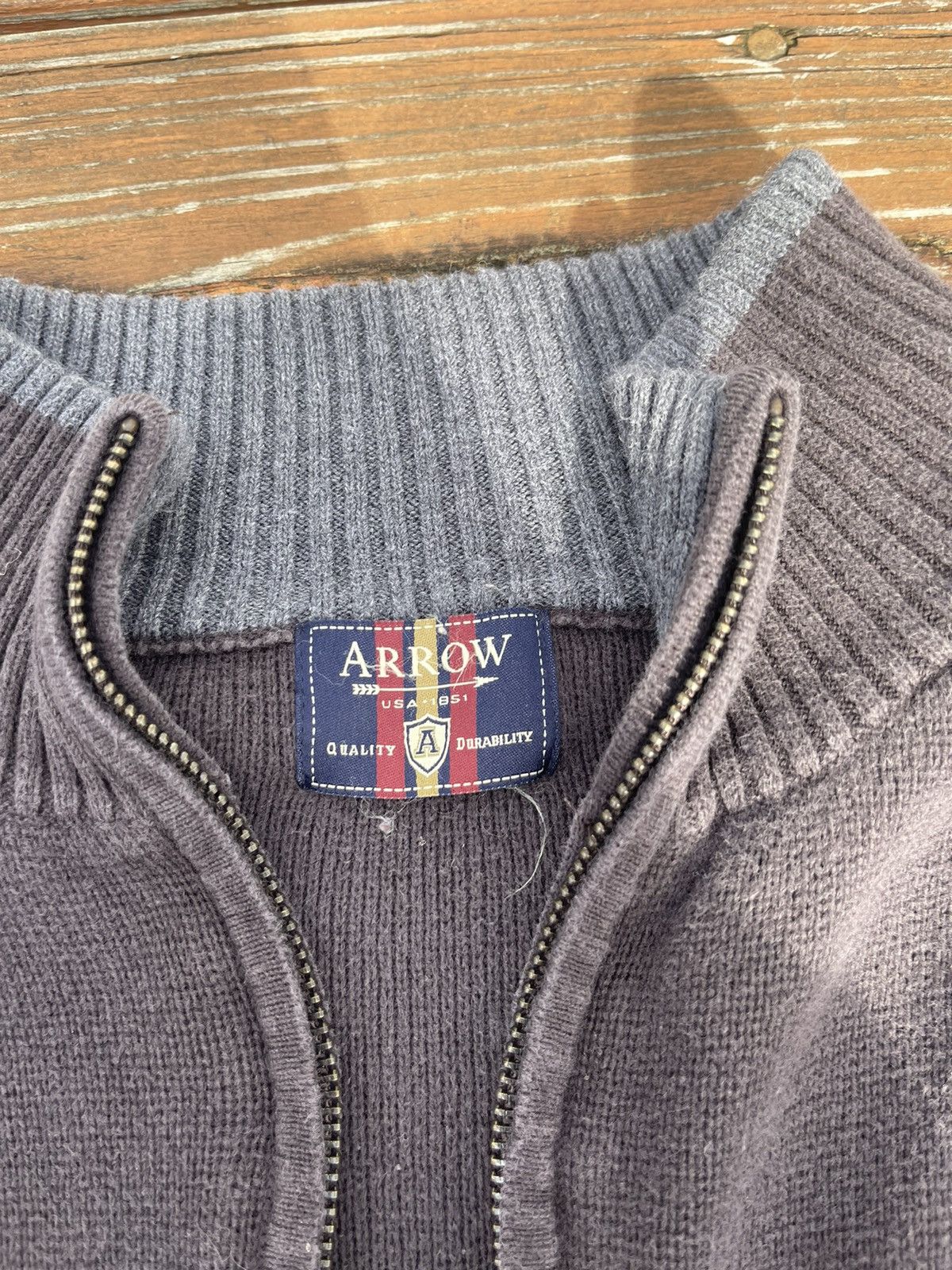 Arrow × Japanese Brand × Vintage Vintage Arrow Zip Up Sweater Size US M / EU 48-50 / 2 - 2 Thumbnail