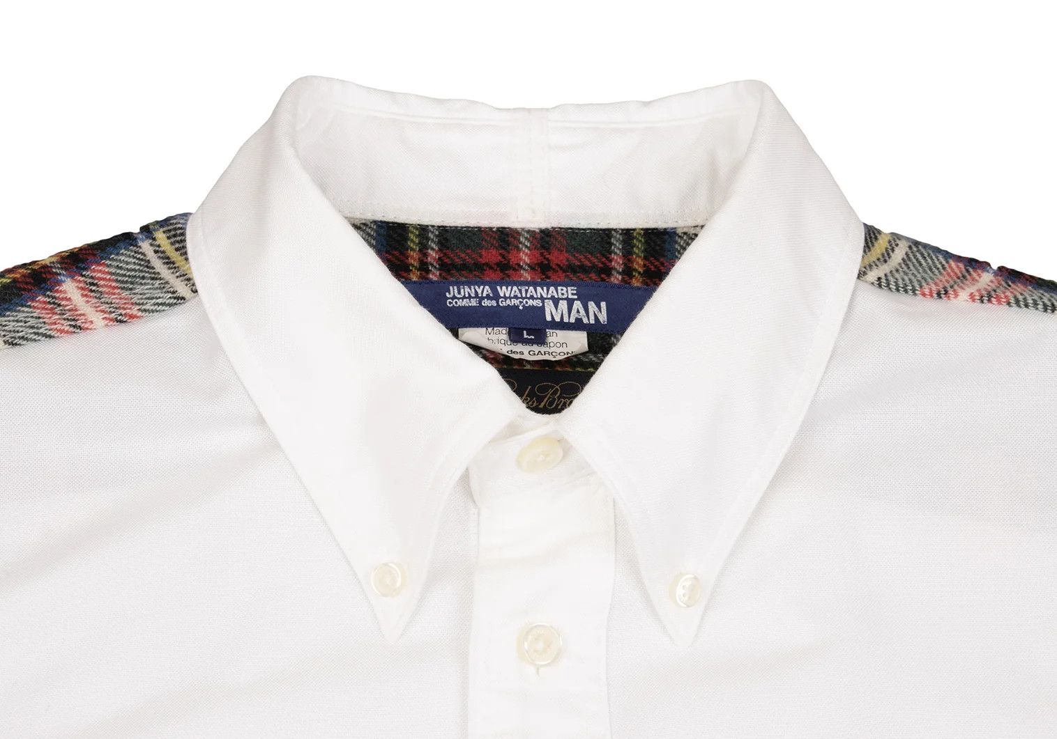 Junya Watanabe Tartan Check Button-Down Shirt in White, Size L Size US L / EU 52-54 / 3 - 4 Thumbnail