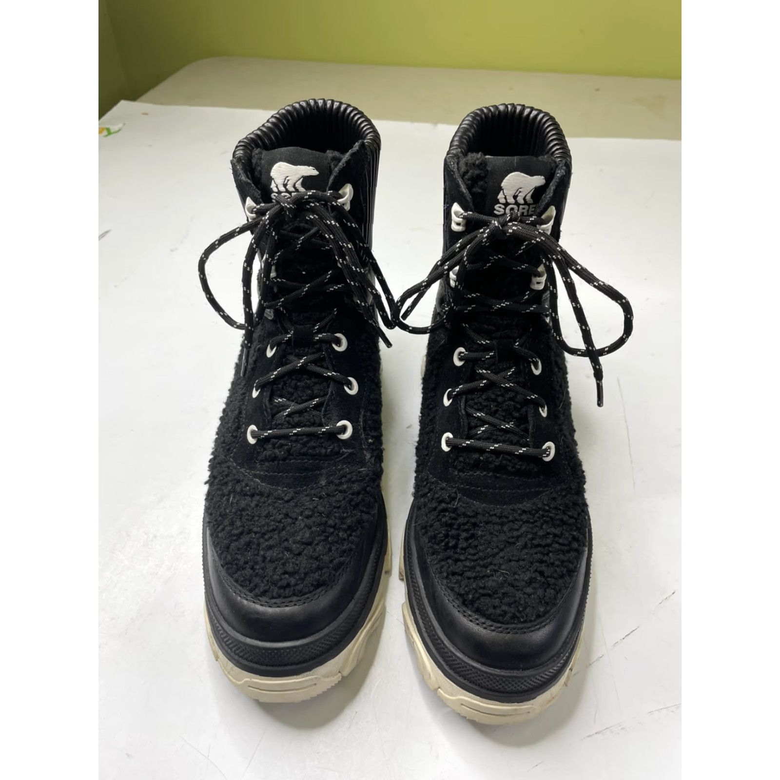SOREL Sorel Brex Cozy Lace Up Waterproof Boots Black Sea Salt NL4812-010 Womens 9 Size US 9 / IT 39 - 4 Thumbnail