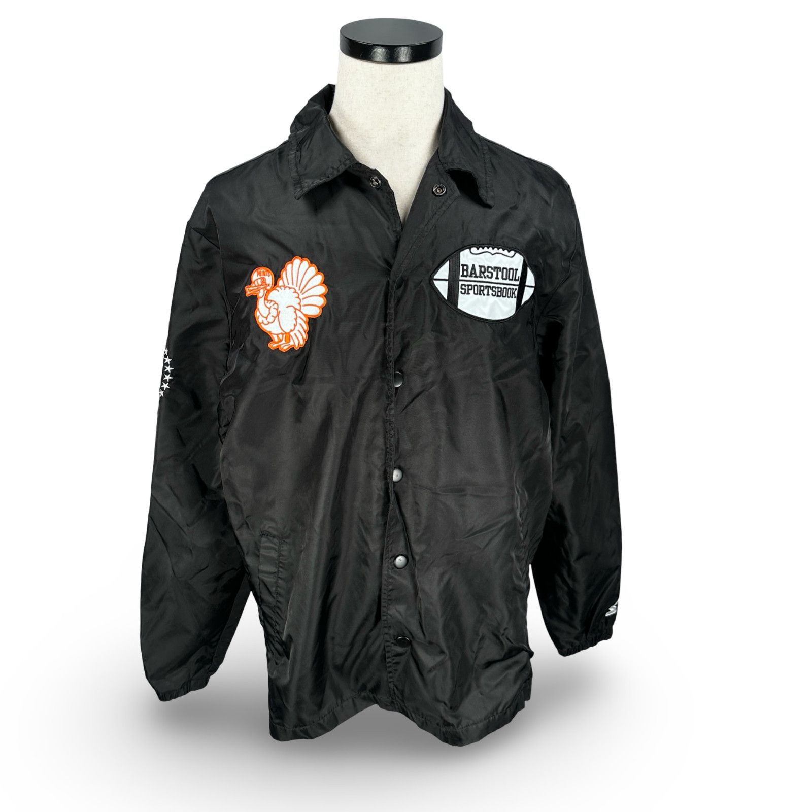 Starter Starter Barstool Sportsbook Jacket Mens L Black Nylon Snap Size US L / EU 52-54 / 3 - 1 Thumbnail
