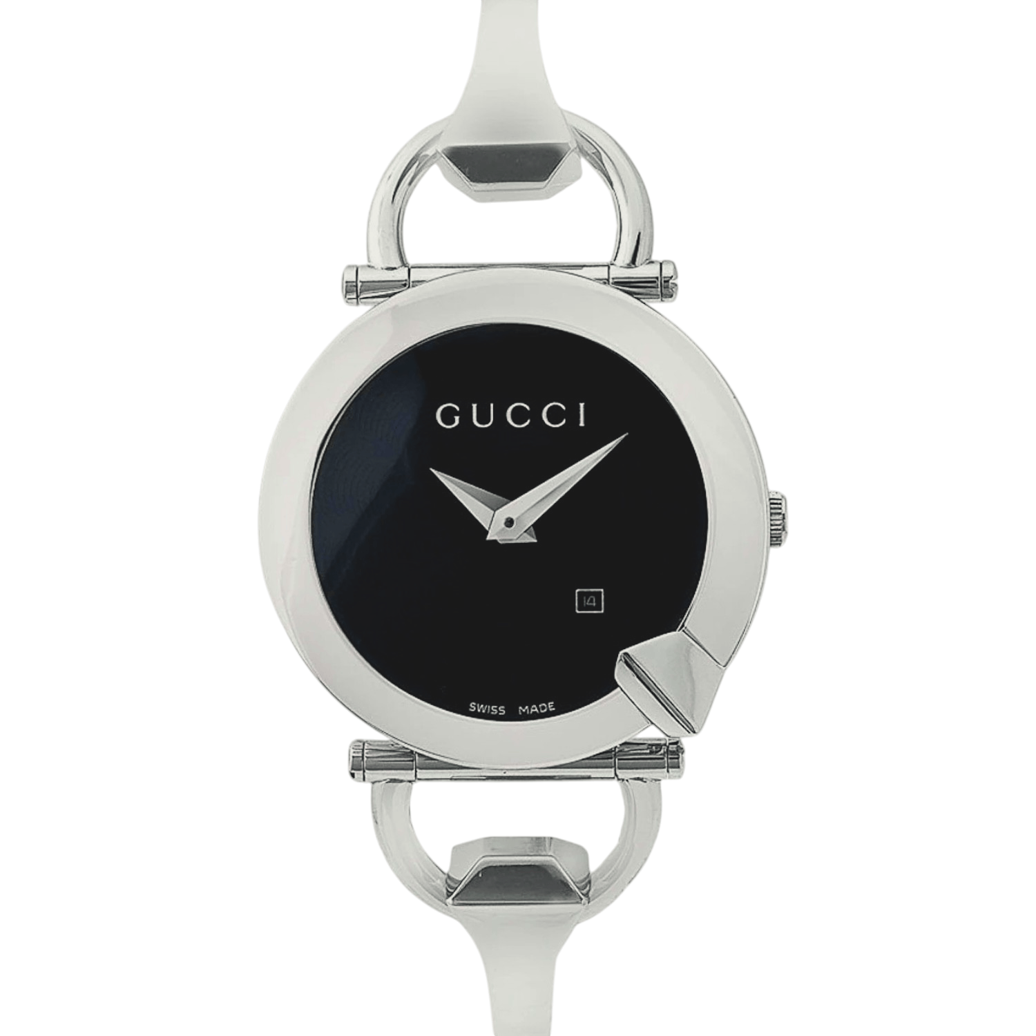 Gucci Gucci Chiodo Horsebit Round Bangle Silver Steel Watch Size ONE SIZE - 1 Thumbnail