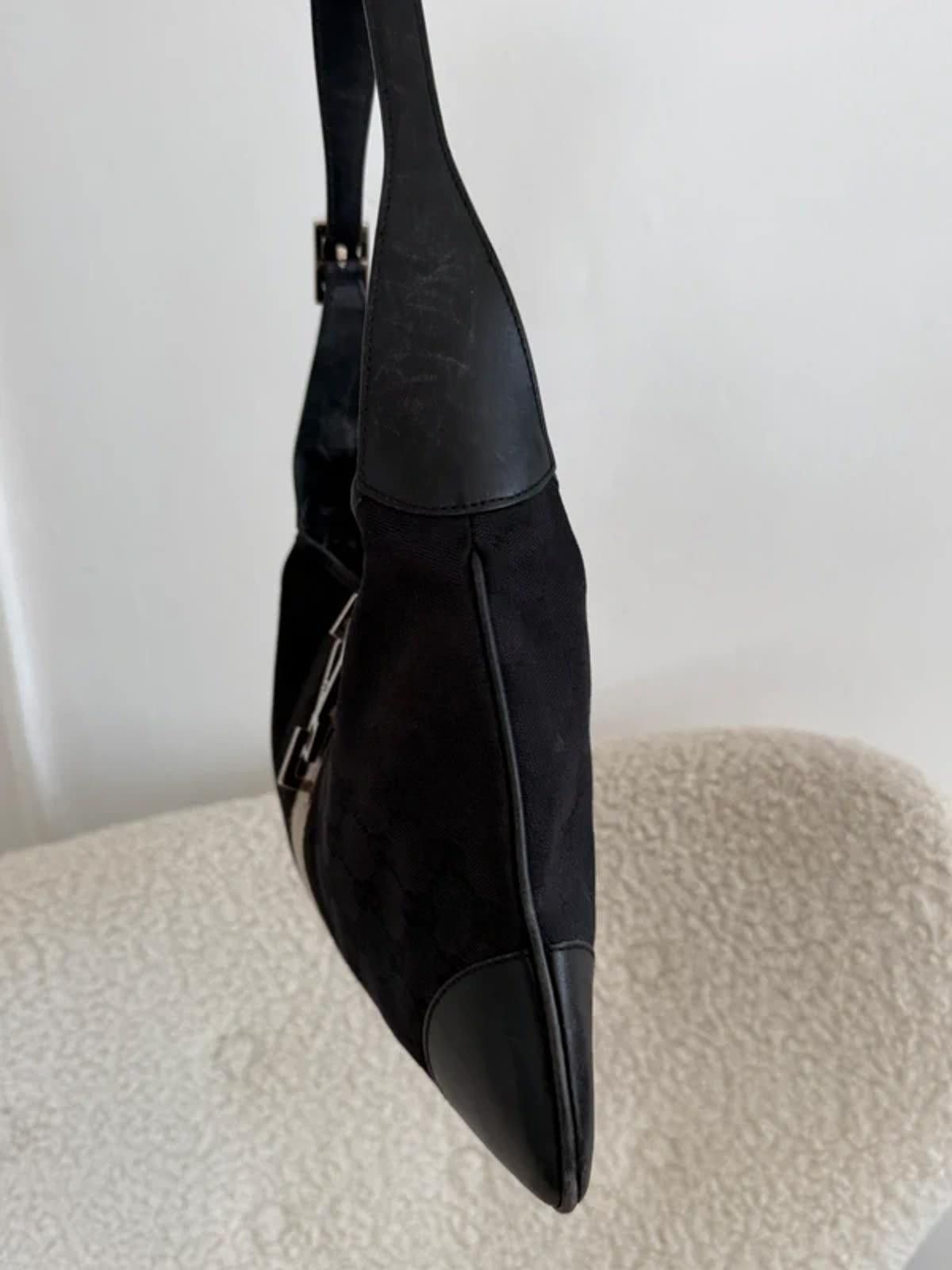 Gucci Gucci Jackie GG Canvas Shoulder Bag – Black Size ONE SIZE - 9 Thumbnail