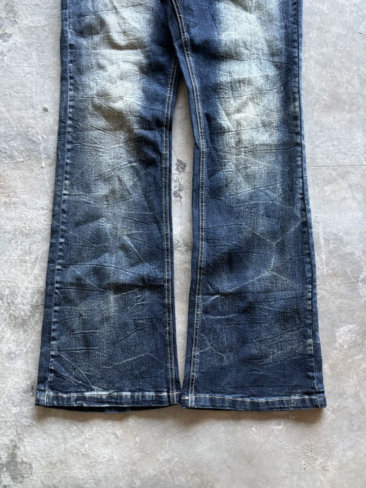 If Six Was Nine SU PU RE flare japanese jeans sick faded whiskered goth punk Size US 34 / EU 50 - 9 Thumbnail