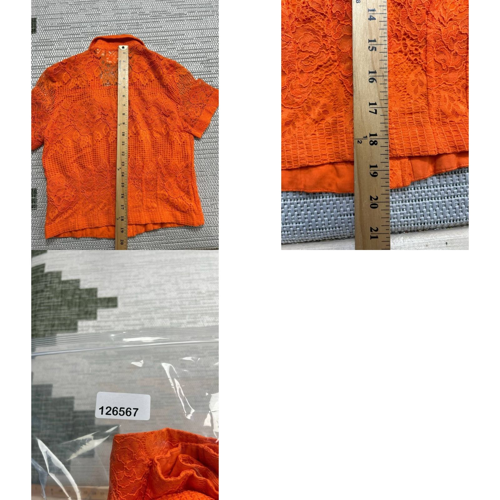 Vintage Maeve Cropped Lace Shirt Womens XS Orange Floral Camp Collar Shirt Size XS / US 0-2 / IT 36-38 - 8 Thumbnail