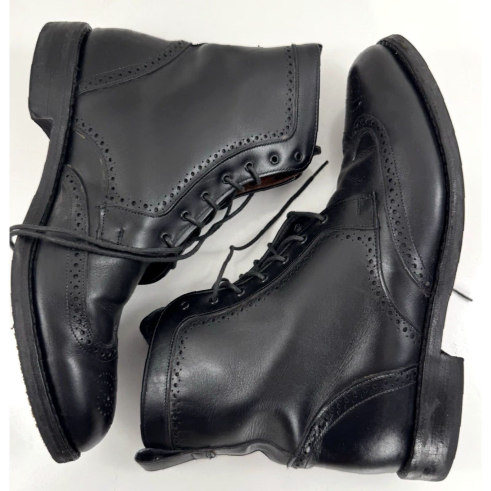 Allen Edmonds Allen Edmonds / Dalton - Wingtip Mens Boots 12 Black Leather Ankle Boot EXCELLENT Mens Boots Size US 12 / EU 45 - 4 Thumbnail