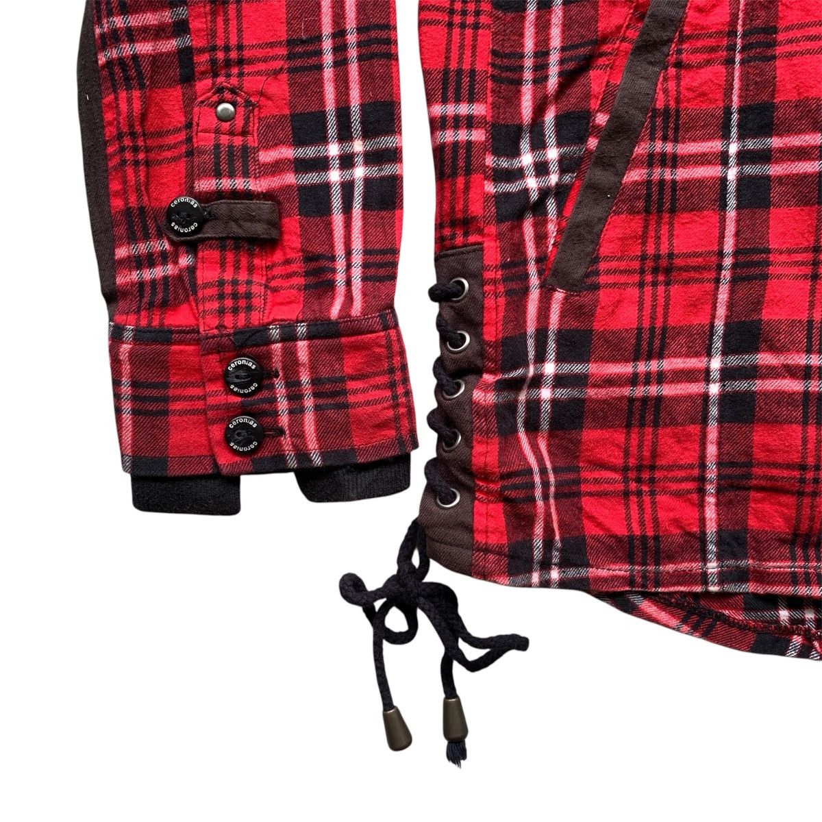 Japanese Brand Cero Nias Fur Double Layerd Plaid Punk Gothic Style Jacket Size US L / EU 52-54 / 3 - 3 Thumbnail
