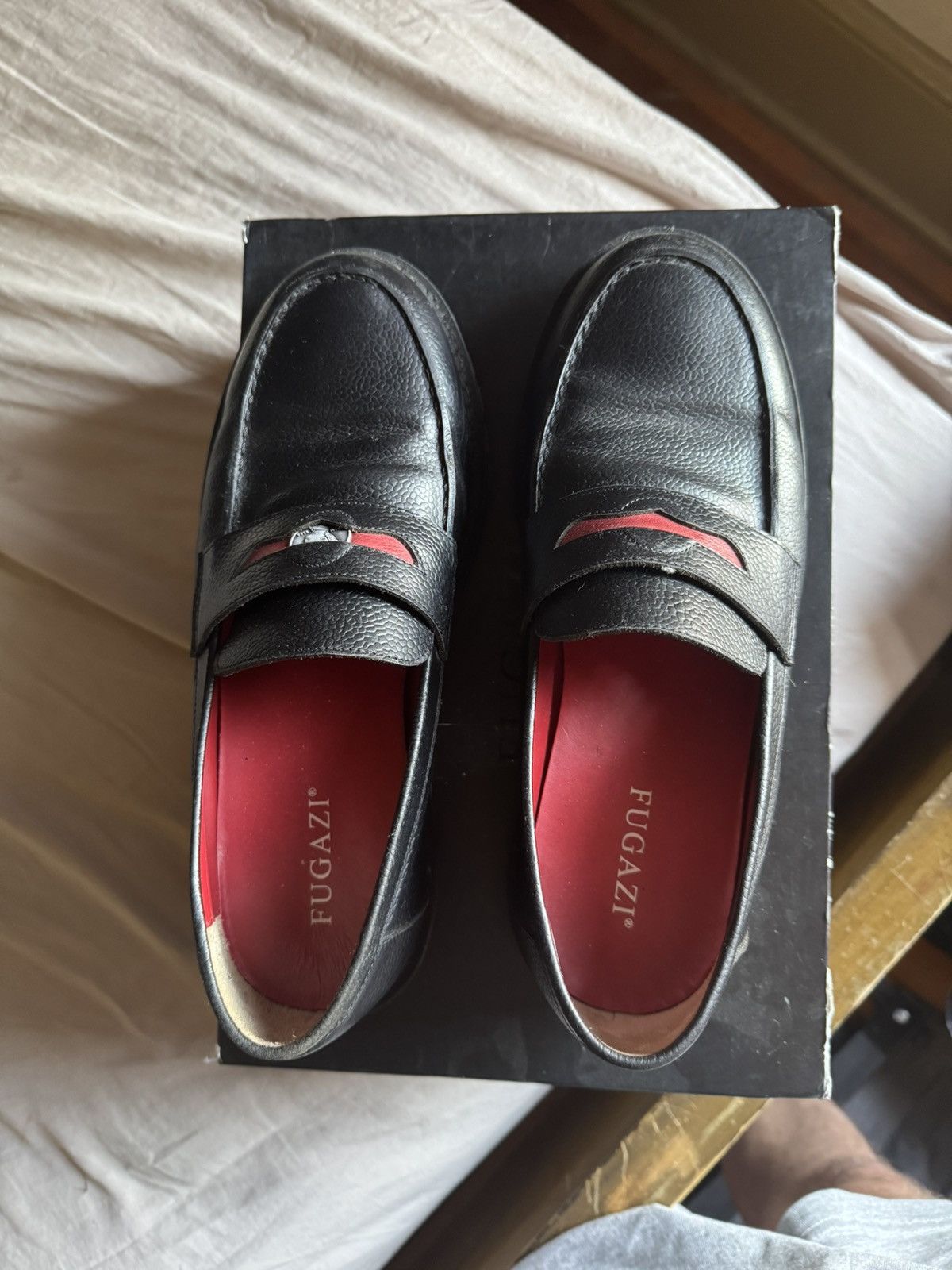 Fugazi Fugazi Two Cent Loafer Lug Sole Black/Red Gucci Inspired Size US 10 / EU 43 - 1 Thumbnail