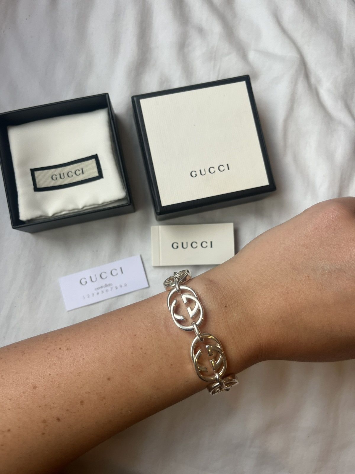 Gucci Gucci Britt Interlocking G Sterling Silver Bracelet Size ONE SIZE - 2 Thumbnail