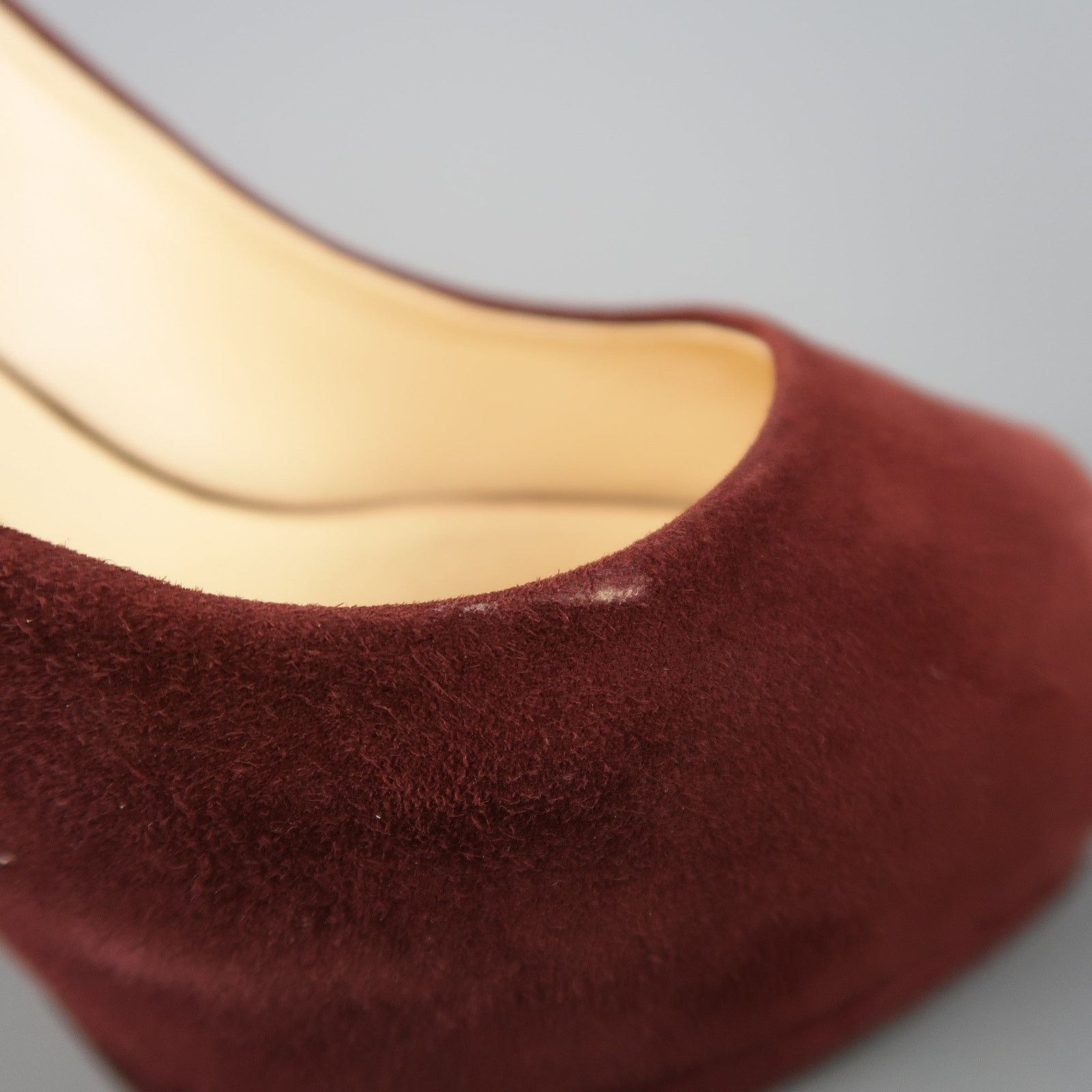Giuseppe Zanotti Size 6.5 Burgundy Suede Peep Toe Platform SHARON Pumps Size US 6.5 / IT 36.5 - 6 Thumbnail