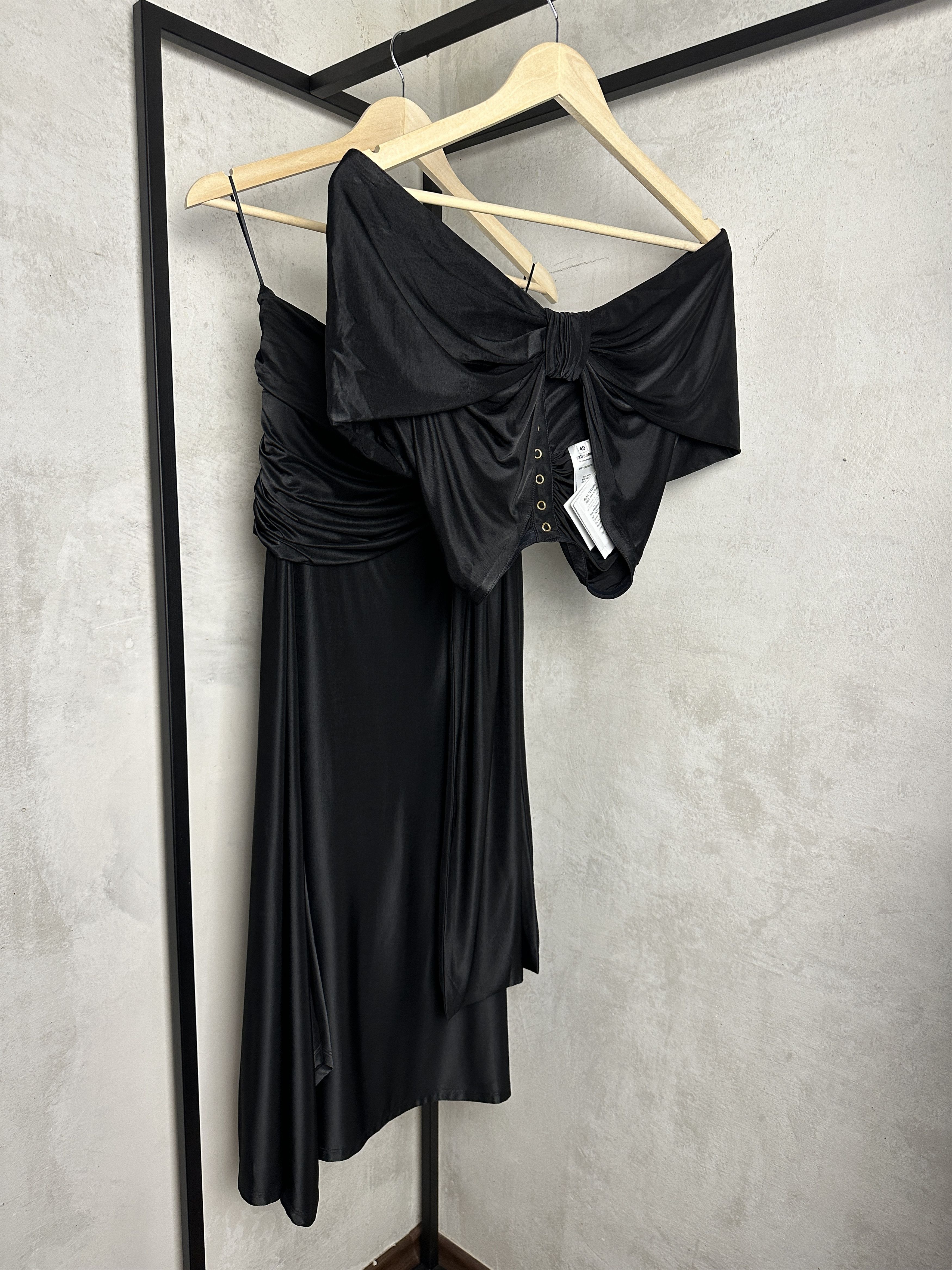Paco Rabanne Paco Rabanne Black Ruched Maxi Skirt Size 26" / US 2 / IT 38 - 10 Thumbnail
