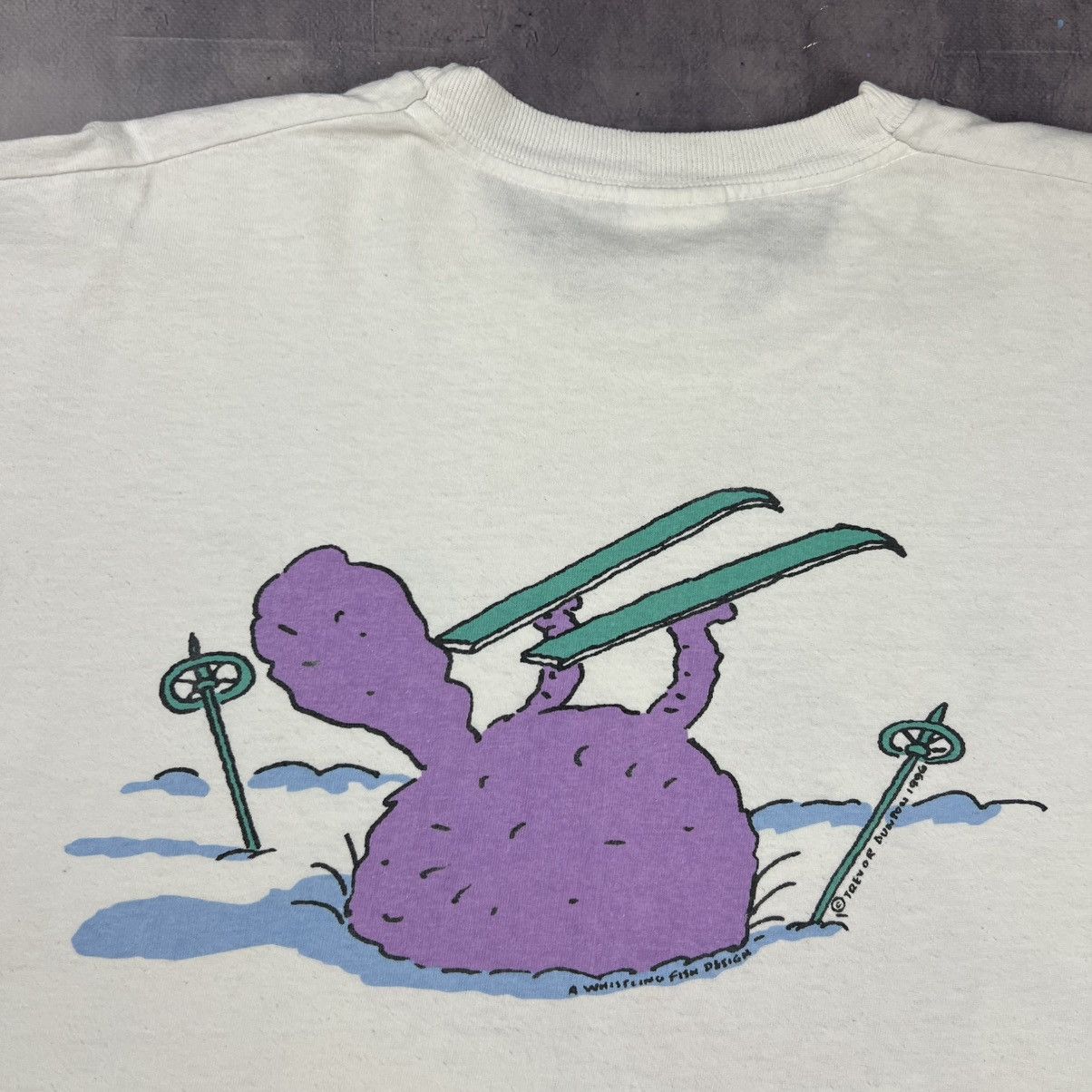 Designer Rare! Trevor Dunton Off Piste Cat Vintage Big Logo Tee 1996 Size US XL / EU 56 / 4 - 17 Thumbnail
