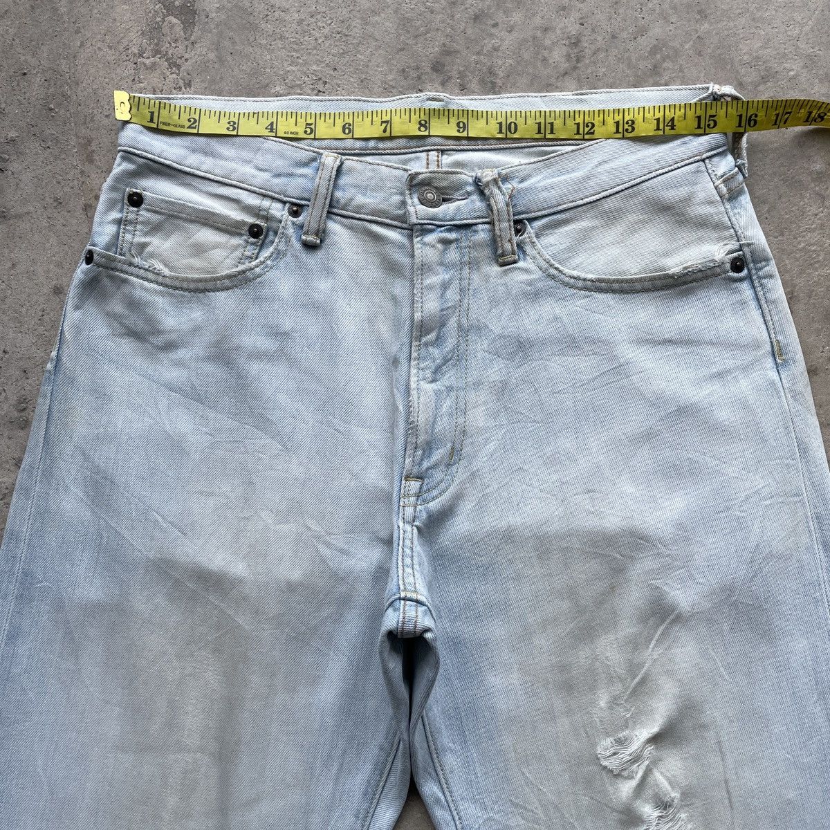 Japanese Brand Japanese Brand Light Wash Distressed Jeans Faded Pants Denim Size US 31 - 5 Thumbnail