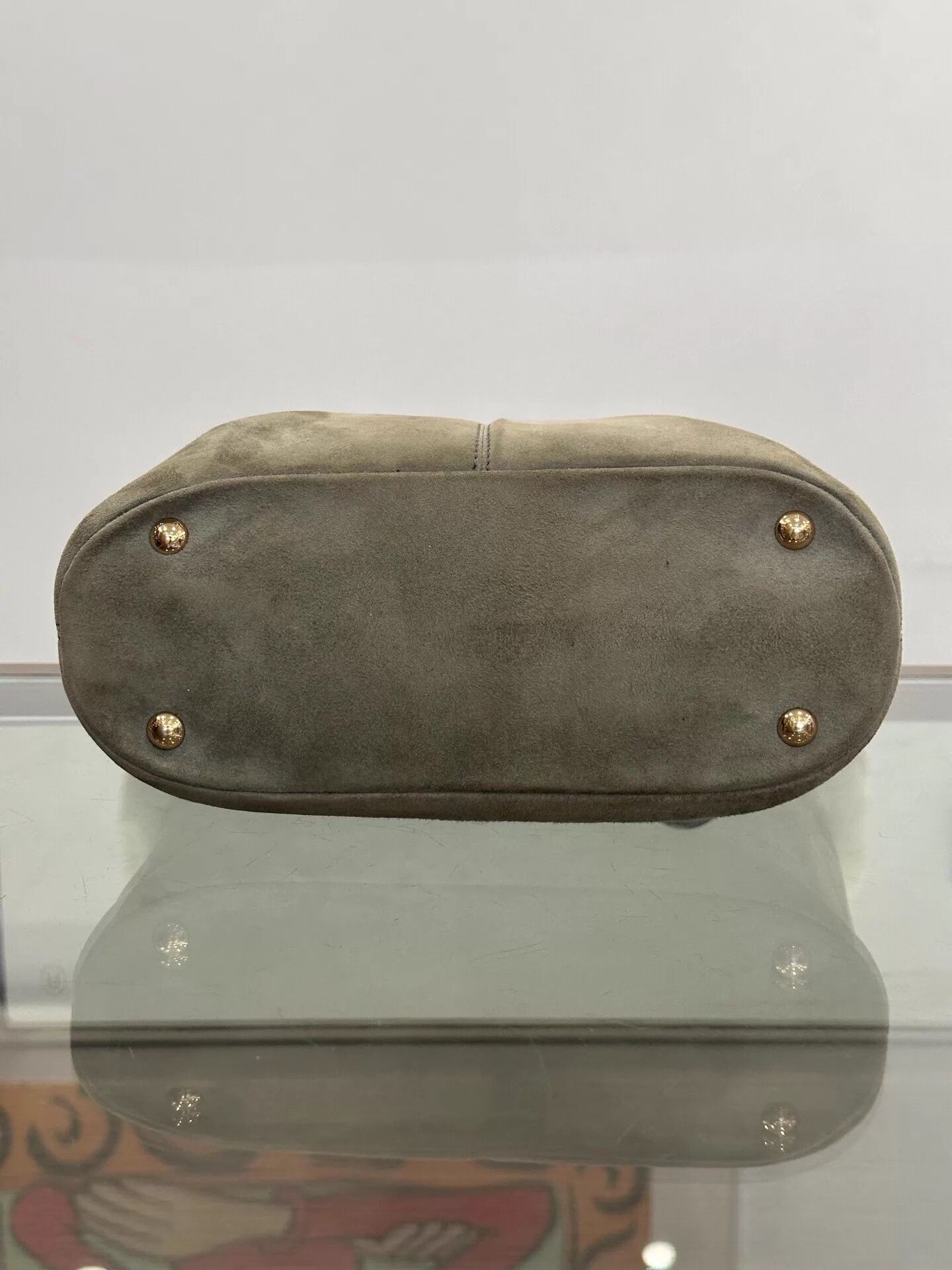 Salvatore Ferragamo Ferragamo Gray Suede Fur Mini Music Score Bag Mint Size ONE SIZE - 5 Thumbnail