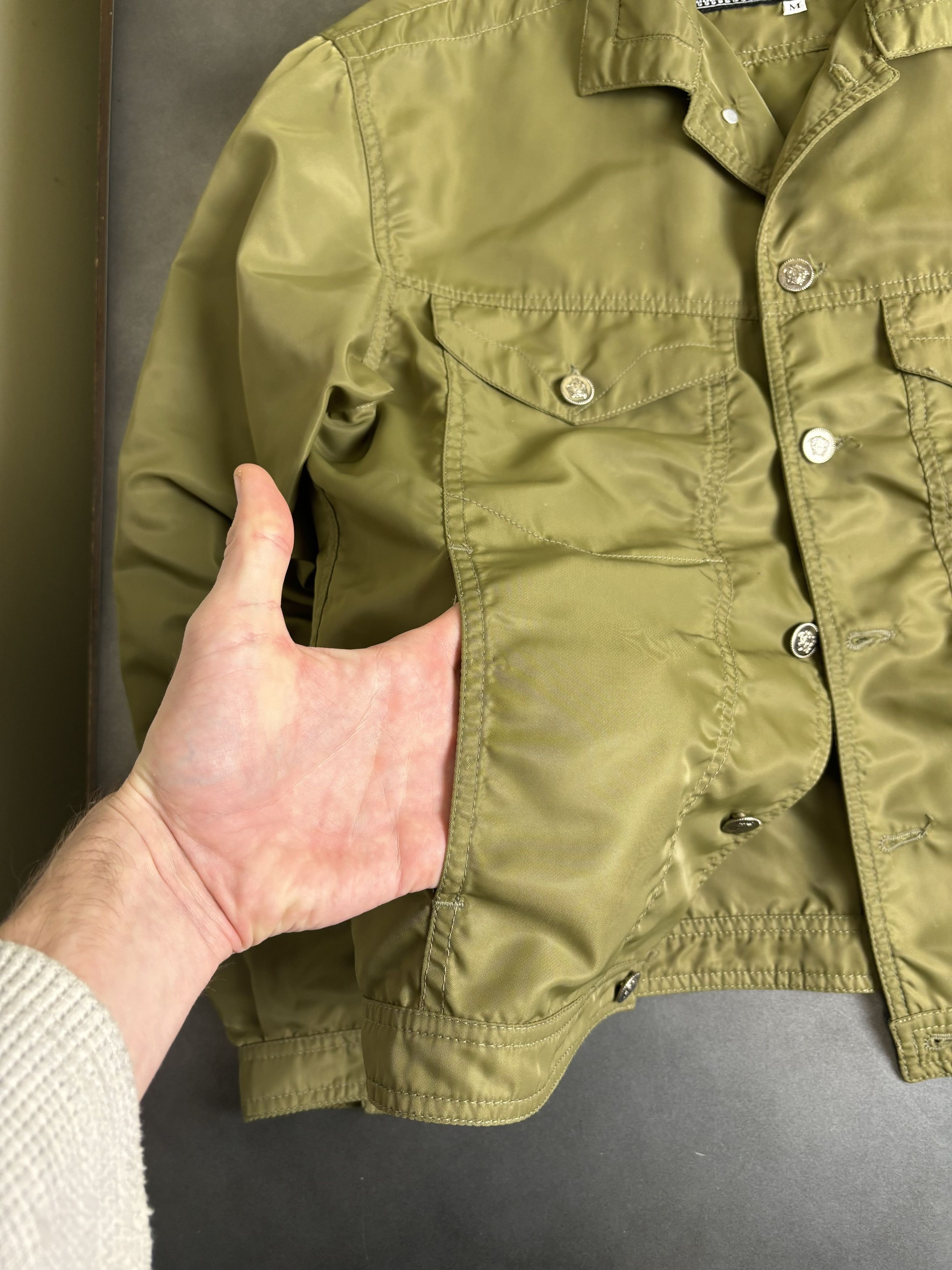 Versace × Versace Jeans Couture × Vintage 1990s Versace Jeans Couture Nylon Tucker Jacket Vintage Boxy Size US M / EU 48-50 / 2 - 10 Thumbnail