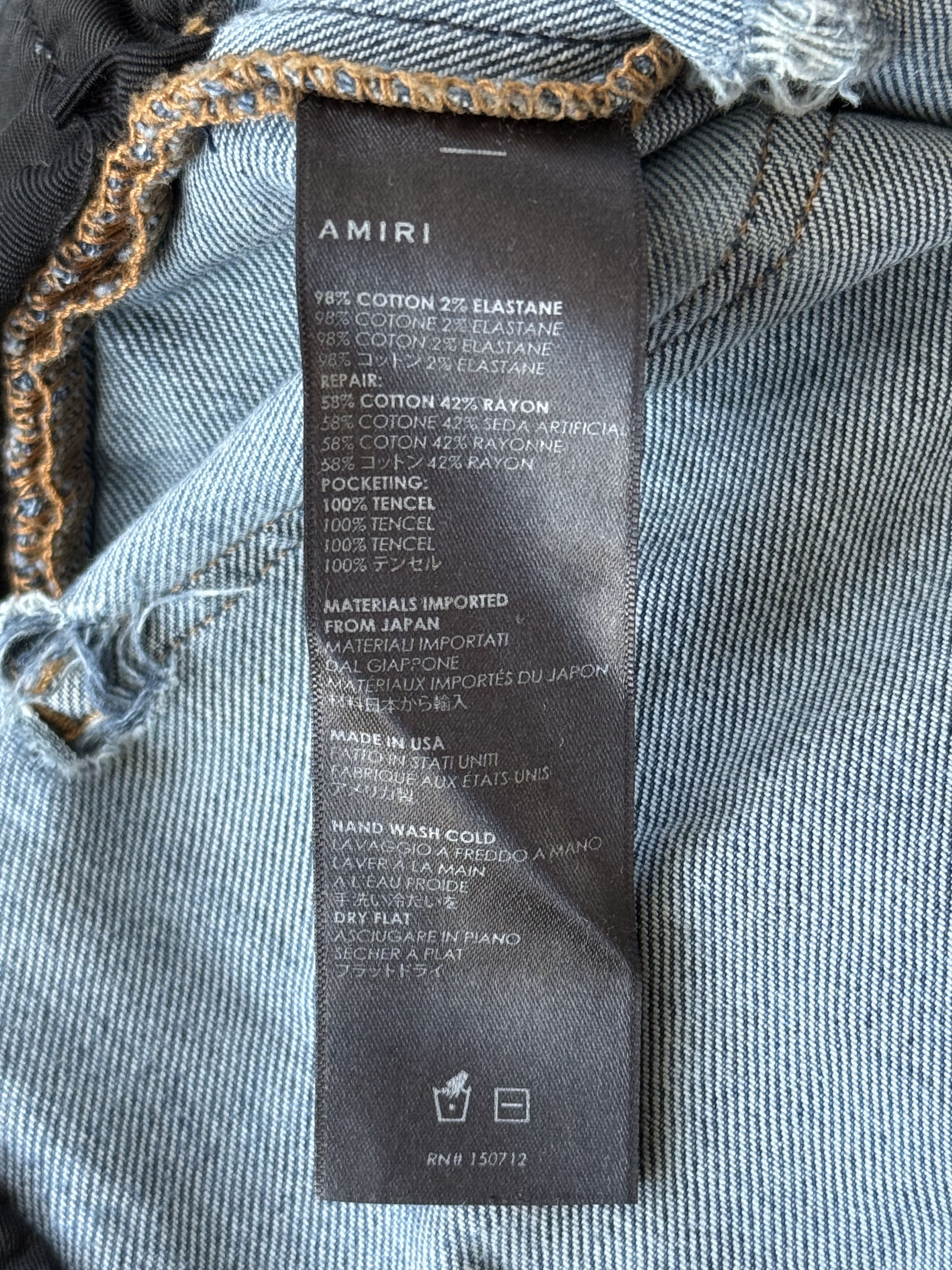 Amiri Amiri Classic Indigo Orange Plaid Patch PPX1 Jeans Size US 34 / EU 50 - 4 Thumbnail