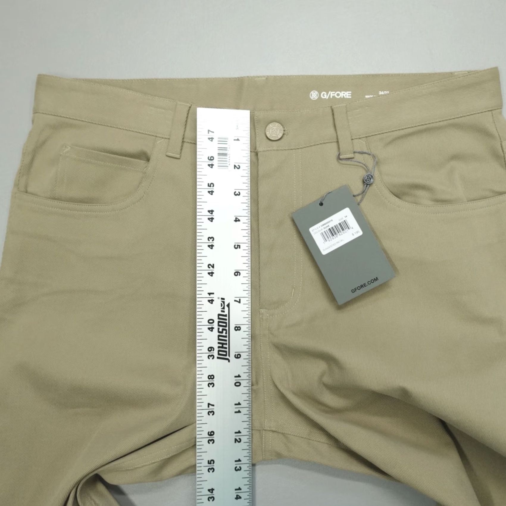 G/FORE G/Fore Cotton 5 Pocket Performance Golf Pants Men's Size 34x32 Dune GMB000016 Size US 34 / EU 50 - 6 Thumbnail